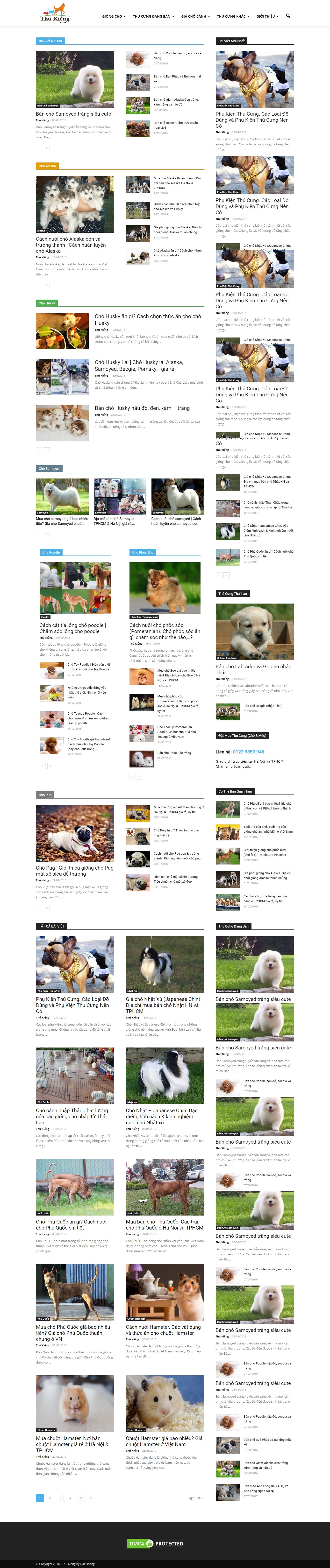 Thiết kế Web động vật vật nuôi thukieng.com