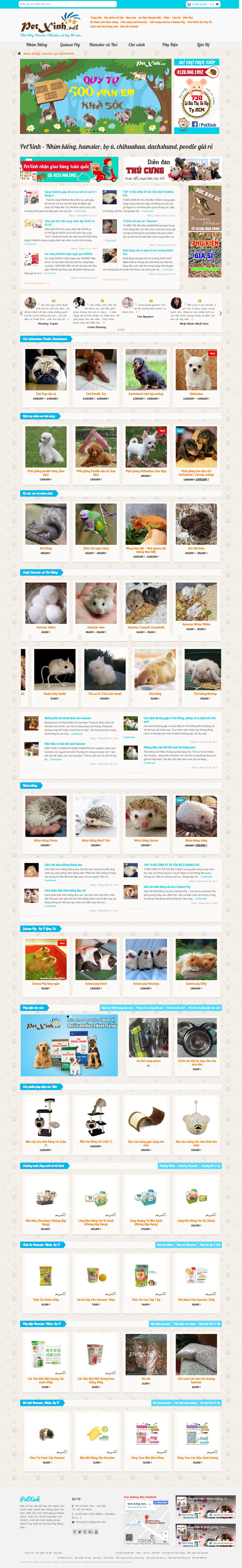 Thiết kế Web động vật vật nuôi petxinh.net