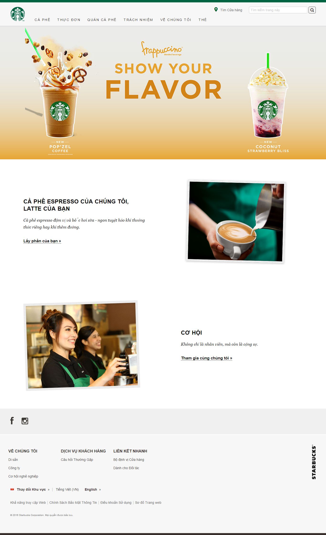 Thiết kế Web quán coffee starbucks.vn