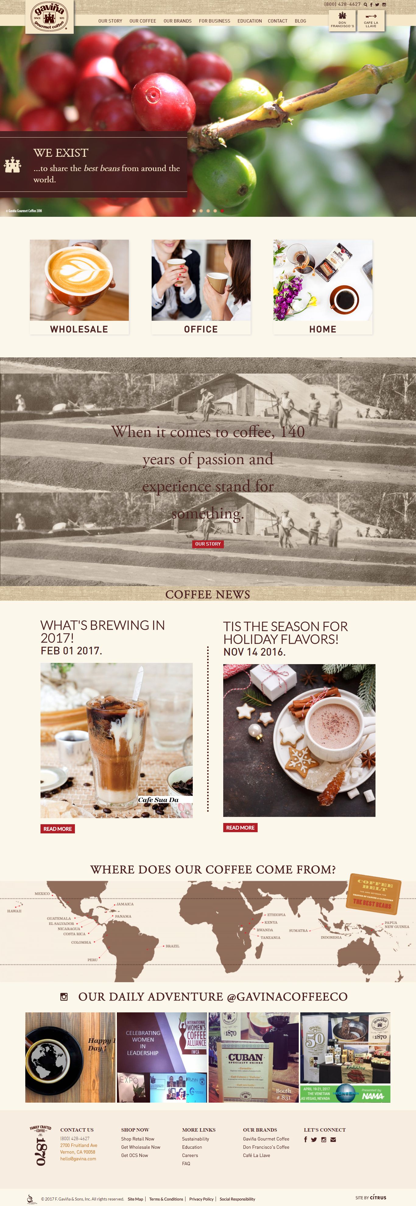 Thiết kế Web quán coffee gavina.com