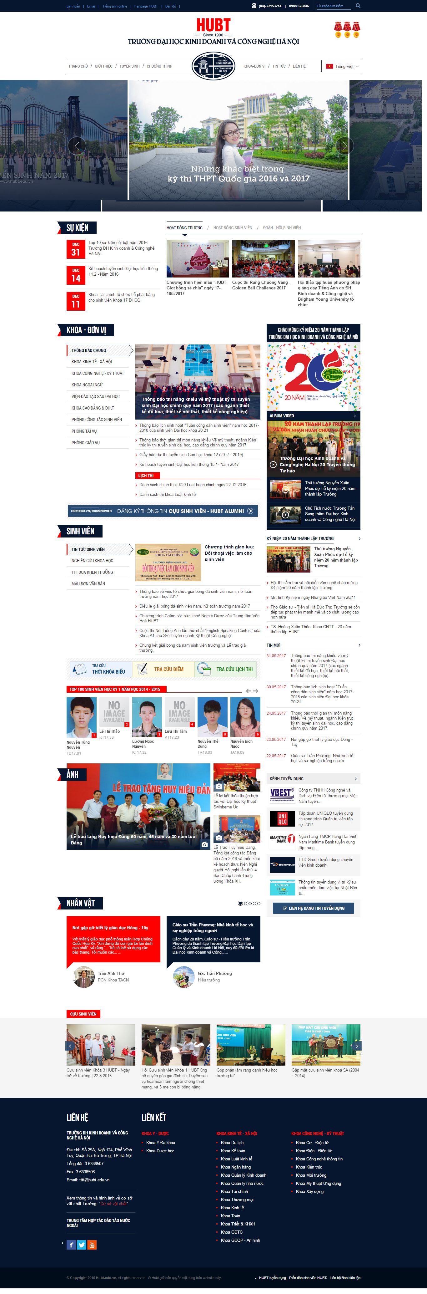 Thiết kế Web trường đại học hubt.edu.vn