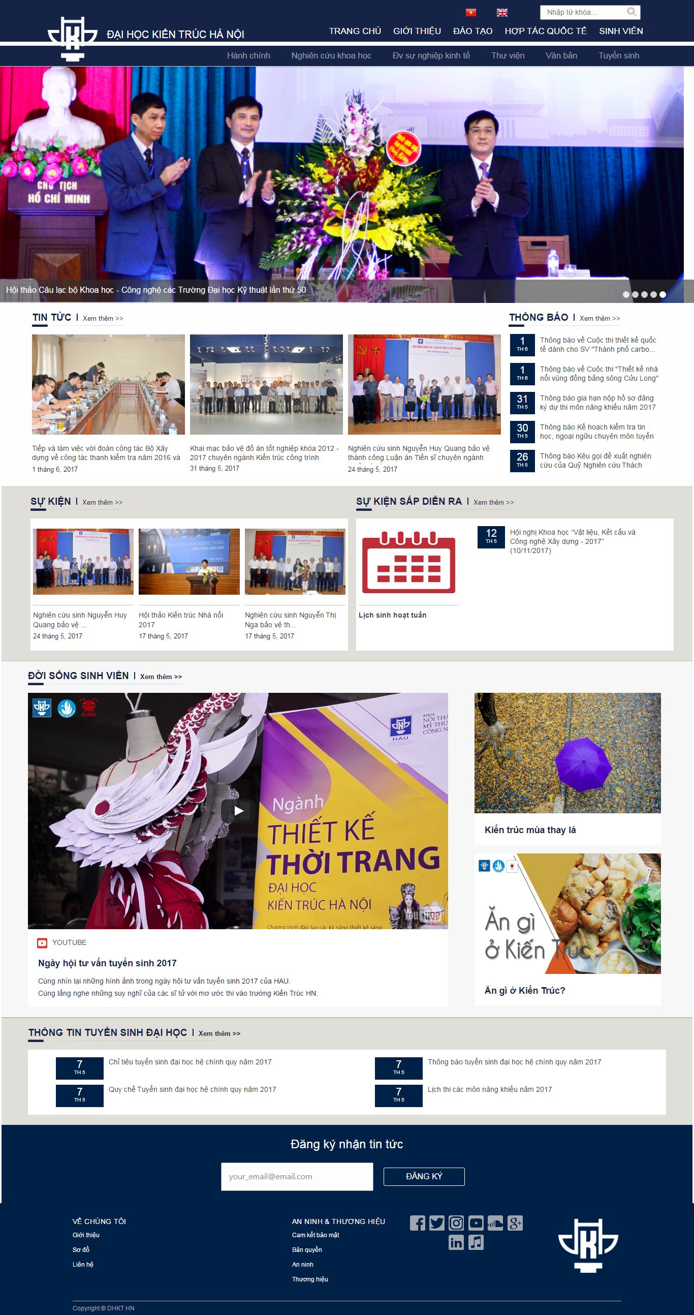 Thiết kế Web trường đại học hau.edu.vn