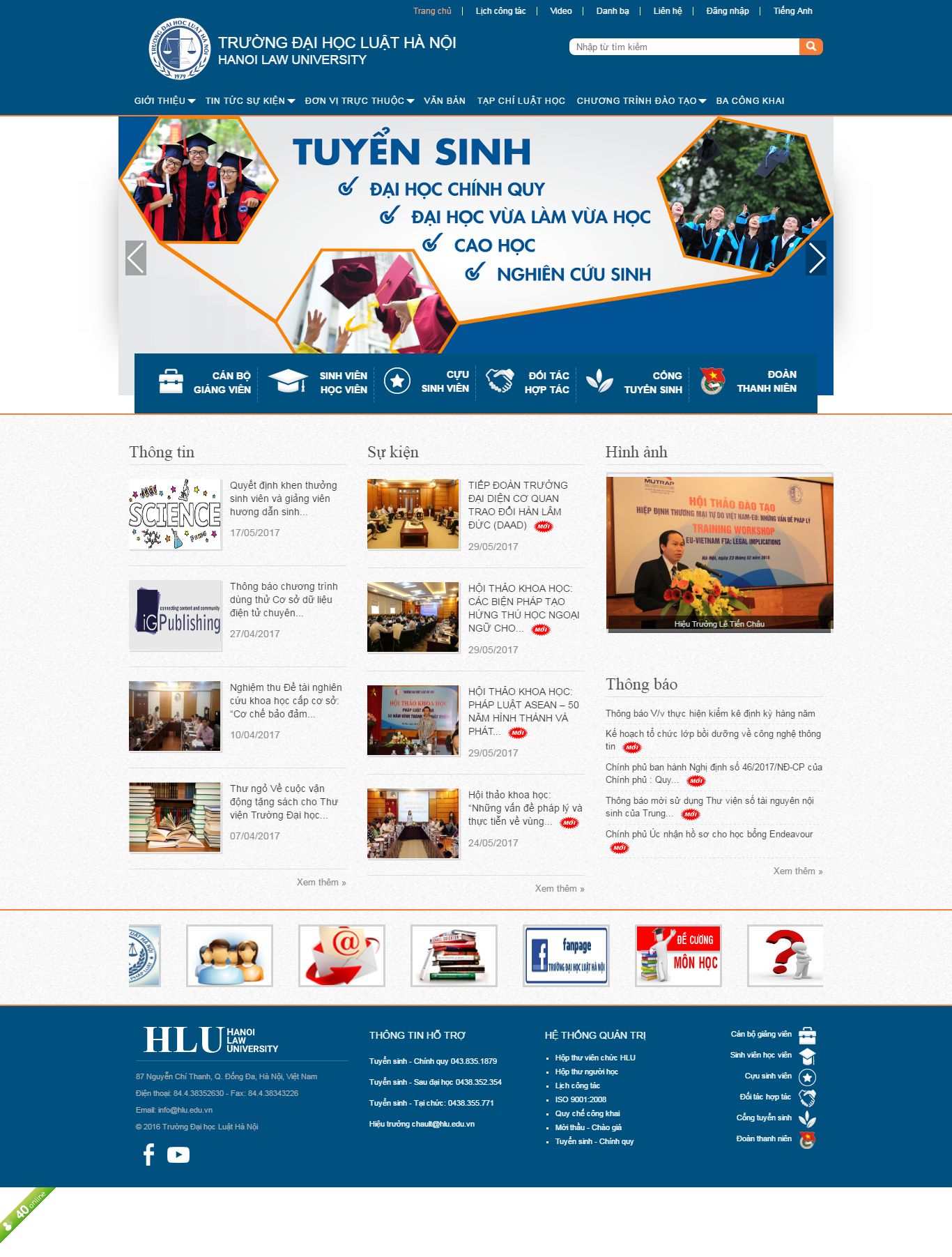 Thiết kế Web trường đại học hlu.edu.vn