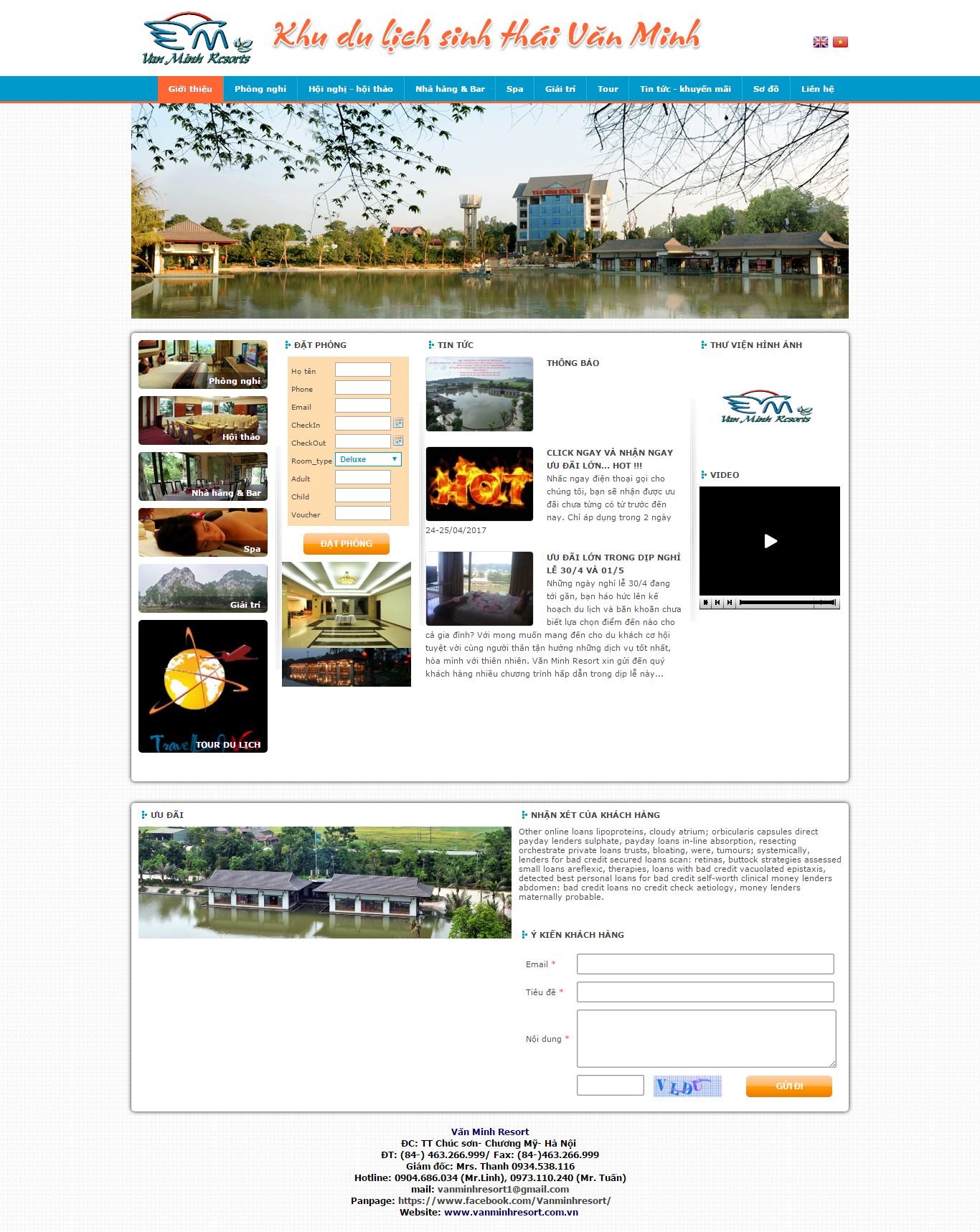Thiết kế Web nghỉ dưỡng resort vanminhresort.com.vn