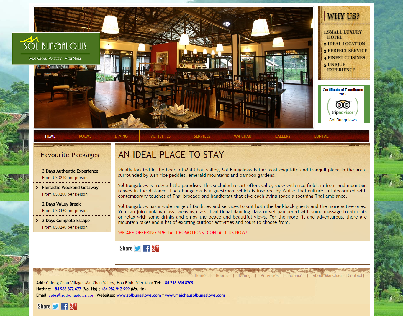 Thiết kế Web nghỉ dưỡng resort solbungalows.com