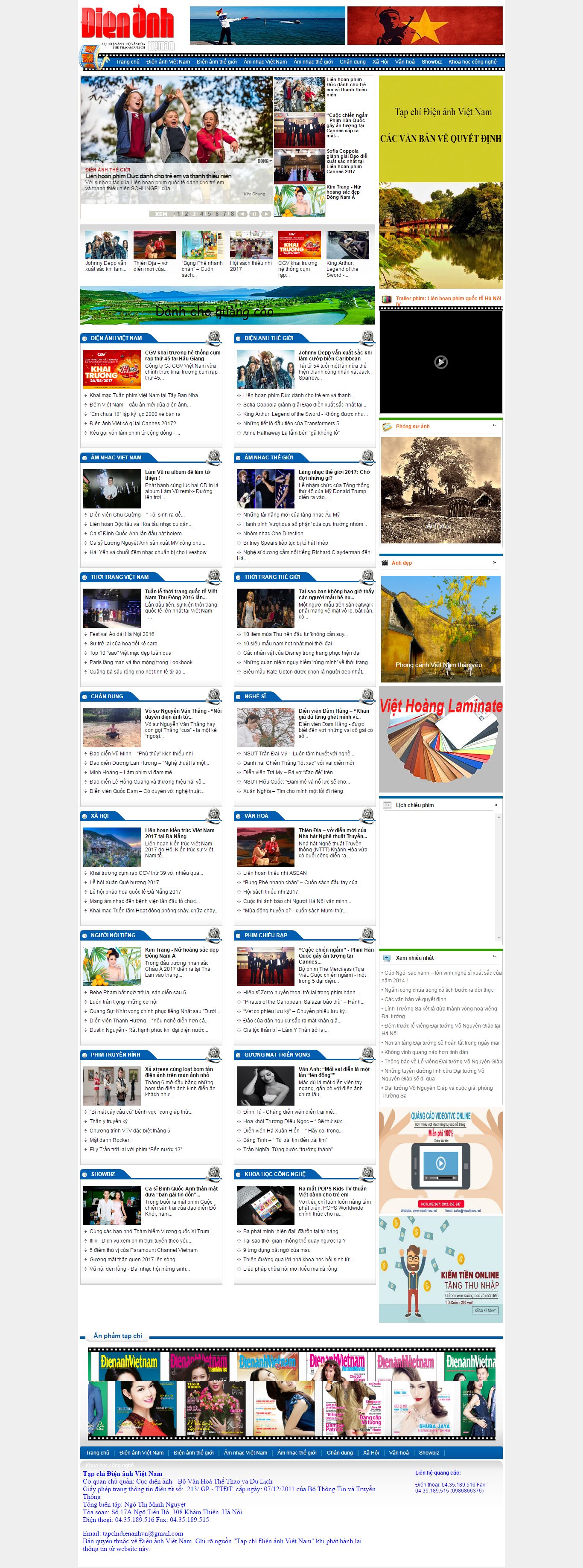 Thiết kế Web phim ảnh dienanhvietnam.com.vn