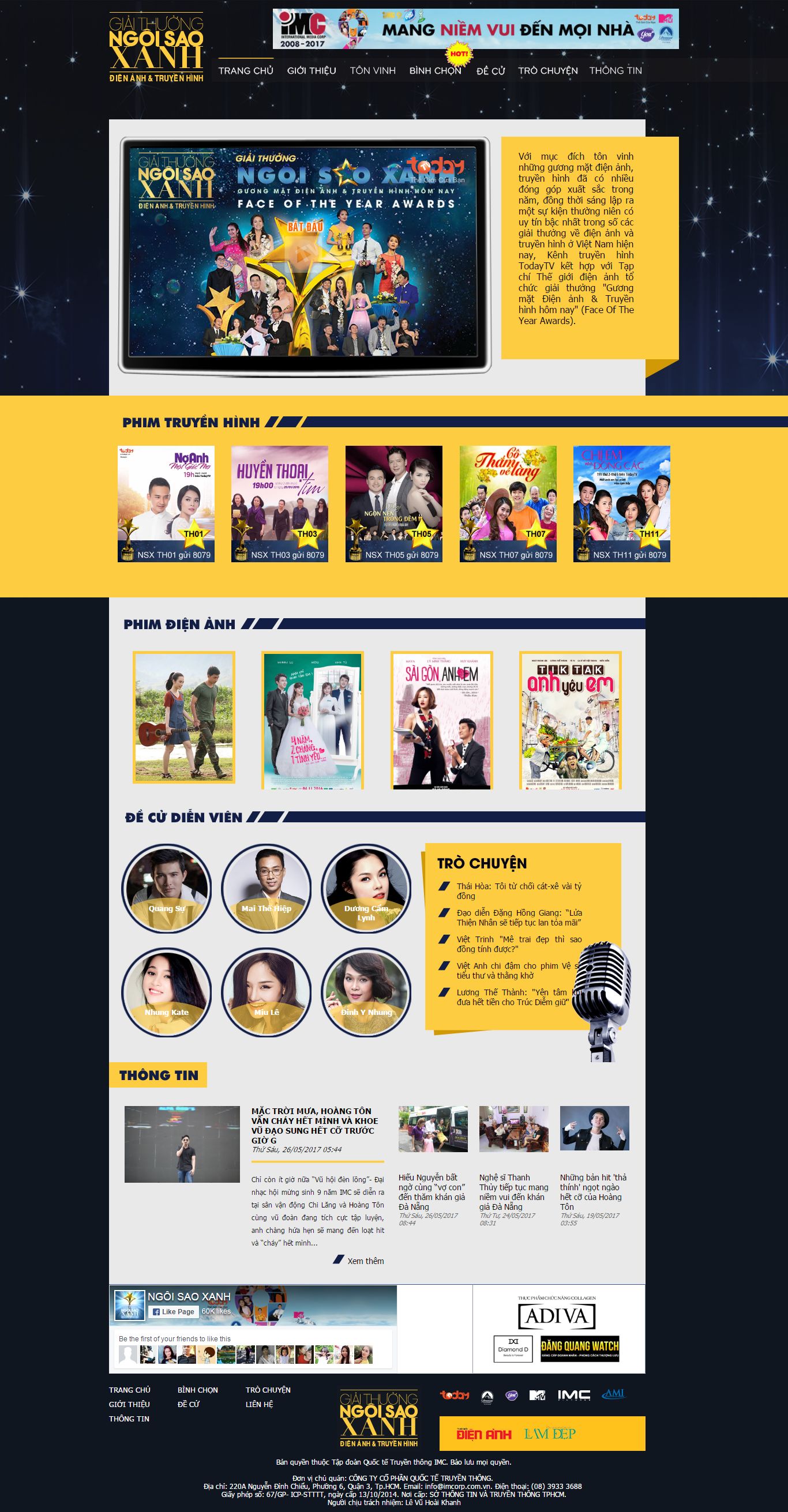 Thiết kế Web phim ảnh giaithuongdienanh.vn