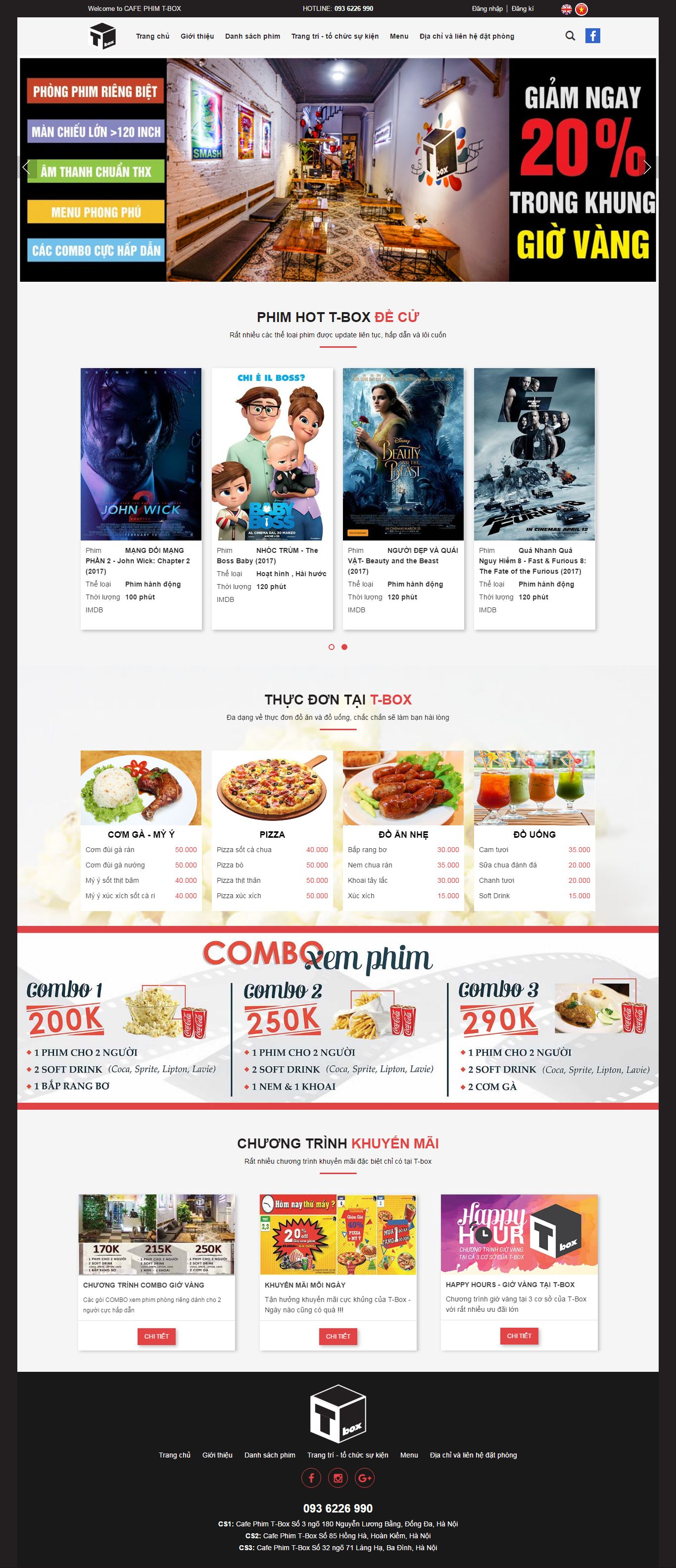 Thiết kế Web phim ảnh cafephimhd.com