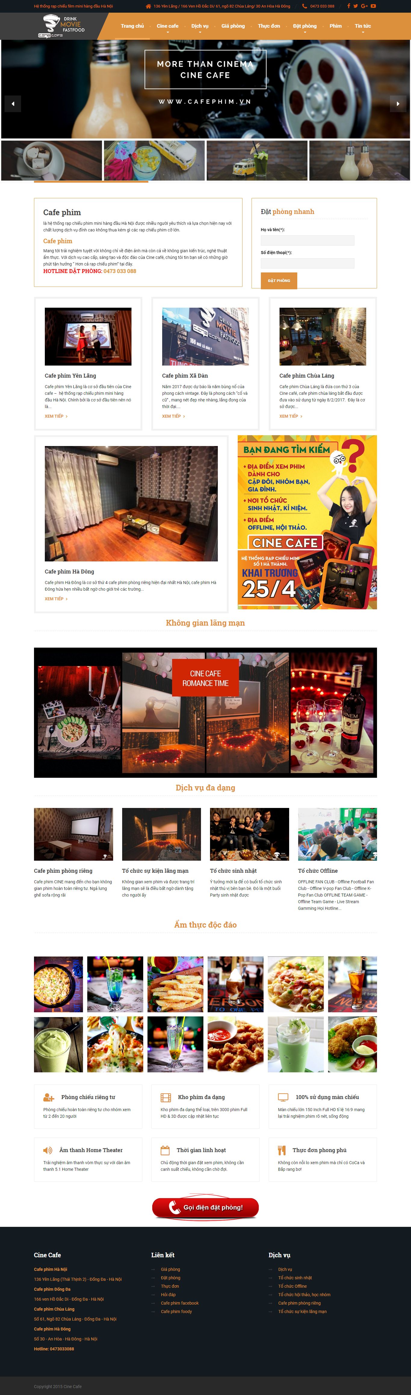 Thiết kế Web phim ảnh cafephim.vn