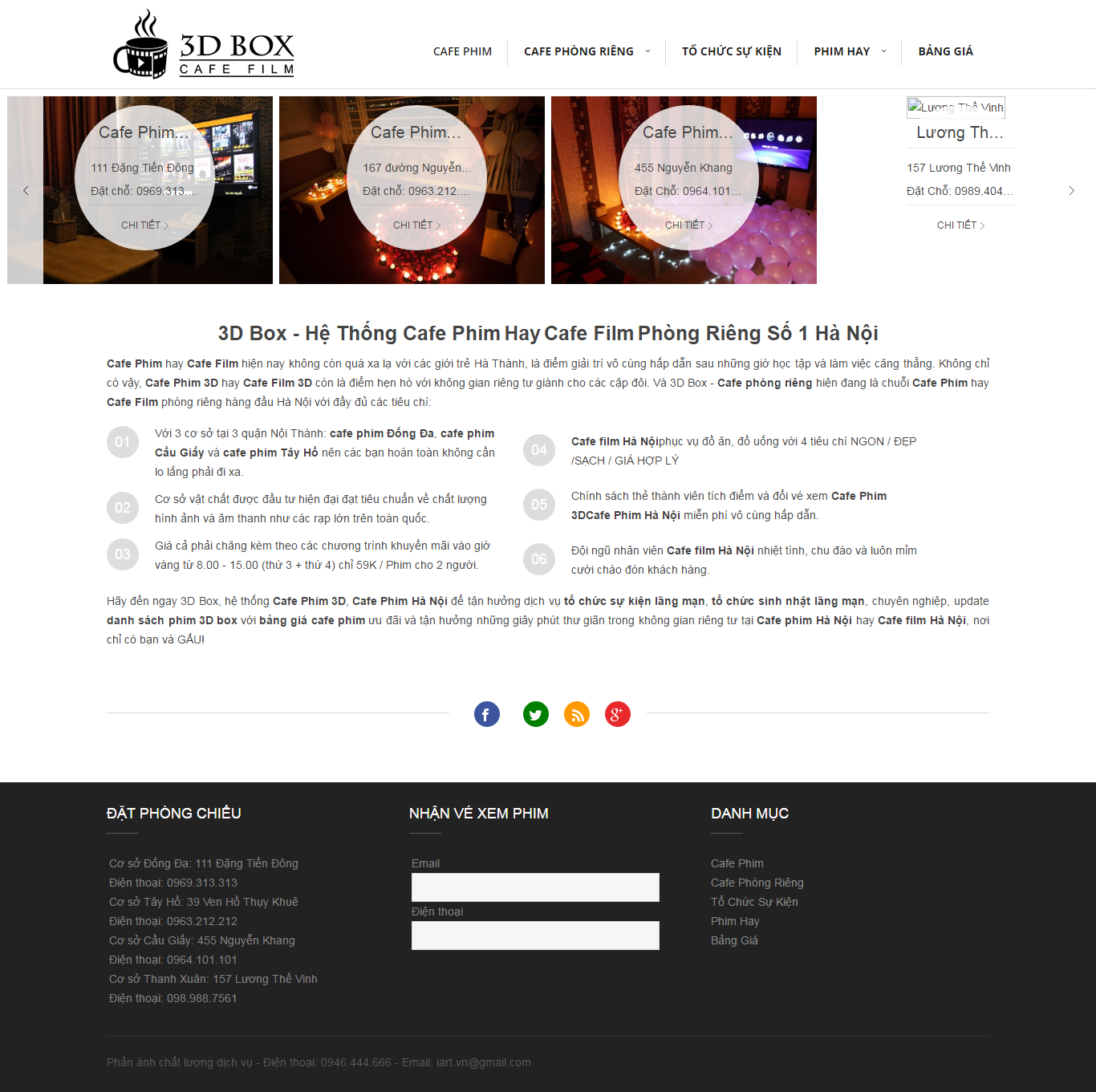 Thiết kế Web phim ảnh cafefilm.vn