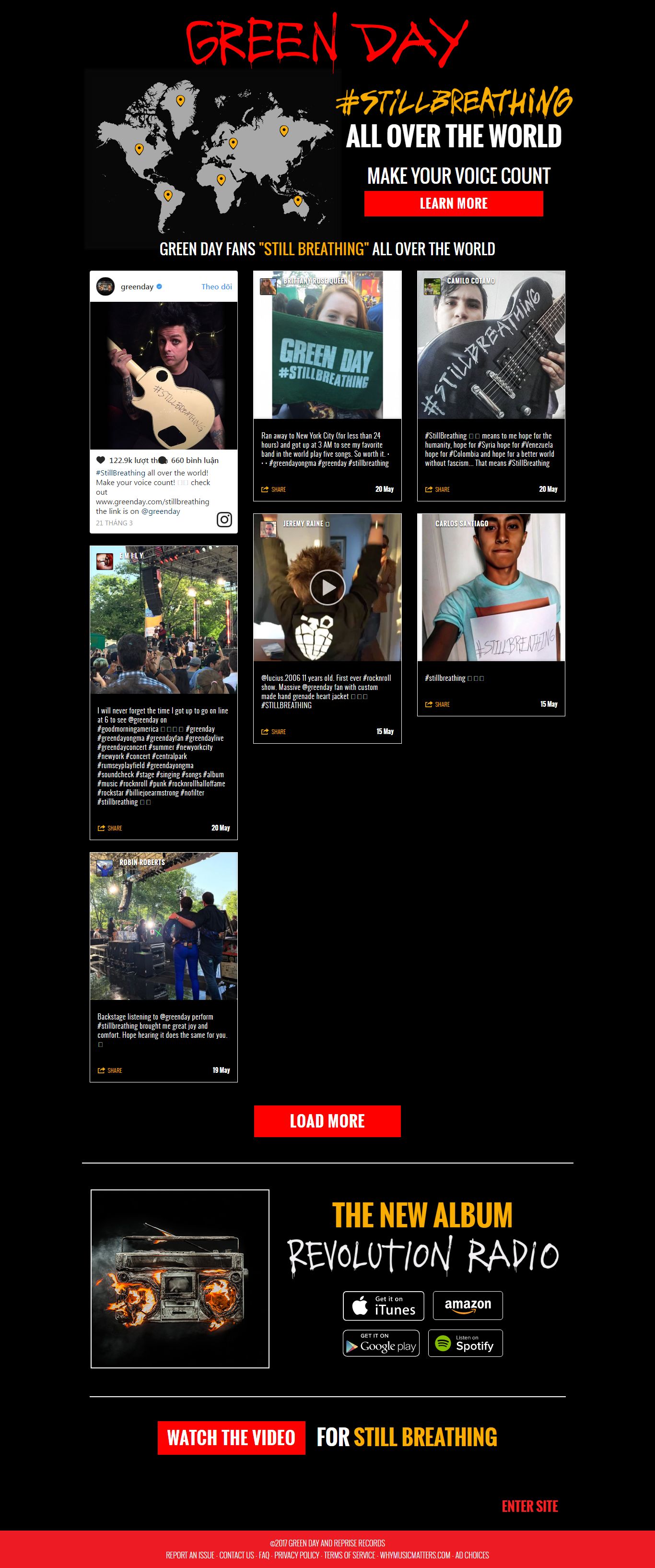Thiết kế Web nghệ sĩ ca sĩ greenday.com