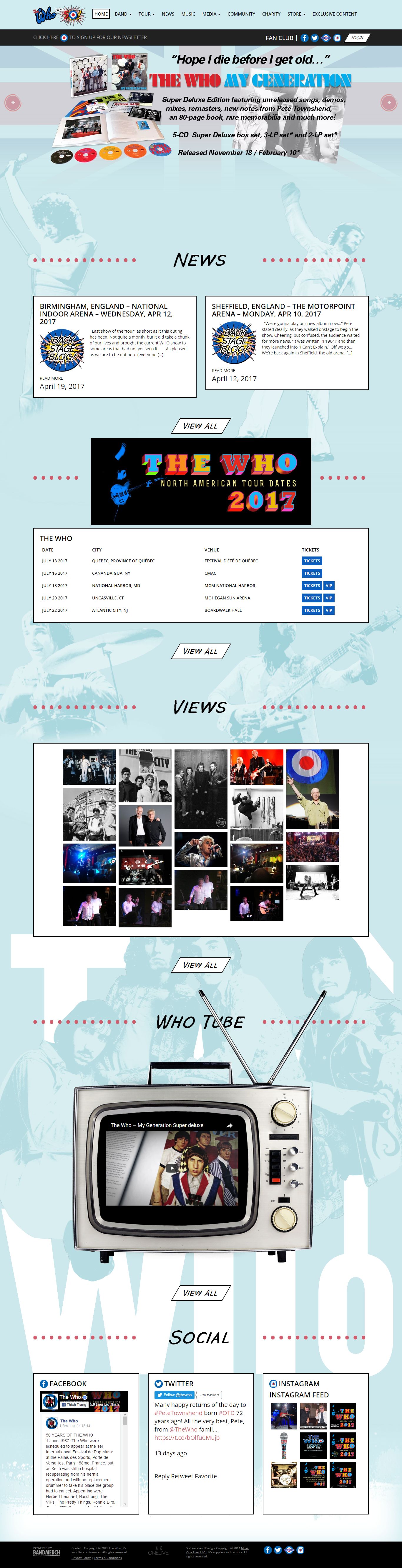 Thiết kế Web nghệ sĩ ca sĩ thewho.com