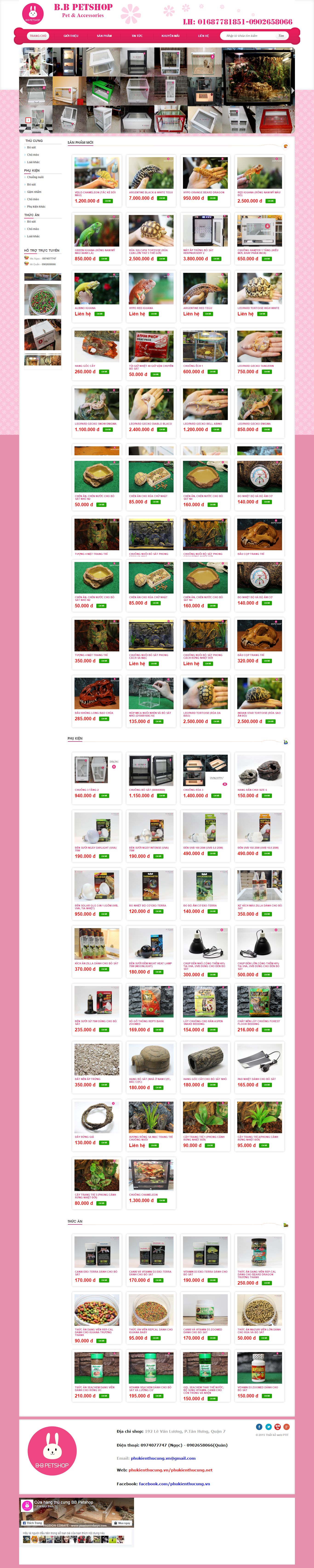 Thiết kế Web động vật vật nuôi phukienthucung.vn