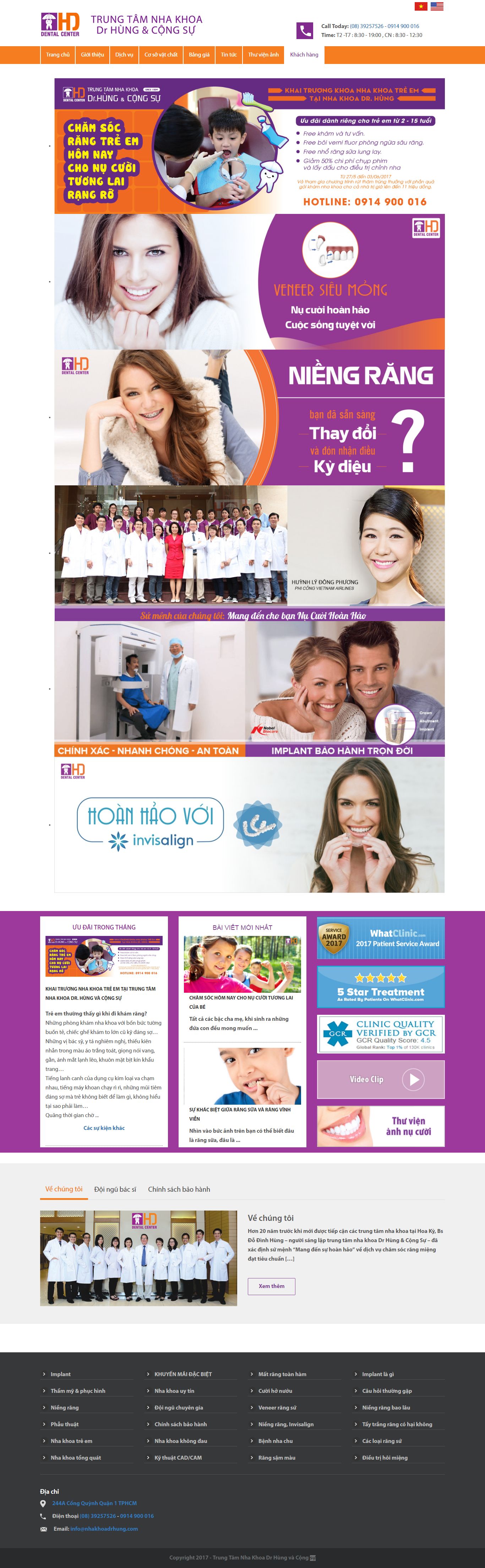 Thiết kế Web nha khoa nhakhoadrhung.com