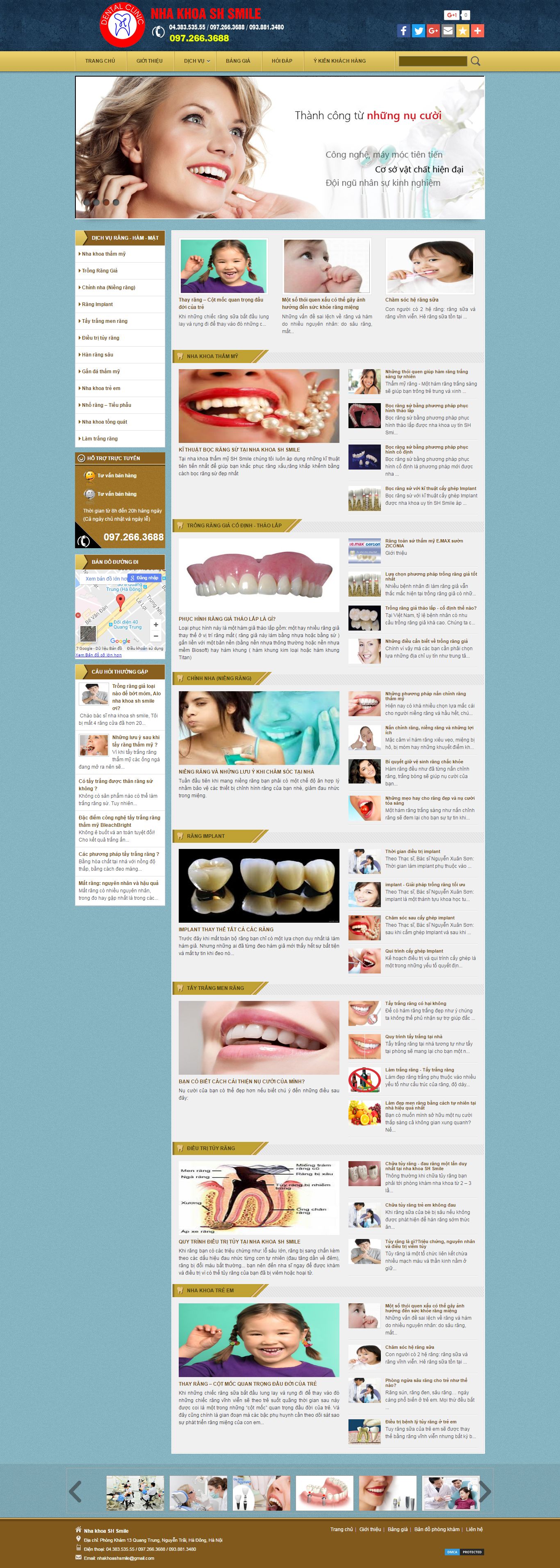 Thiết kế Web nha khoa nhakhoashsmile.com