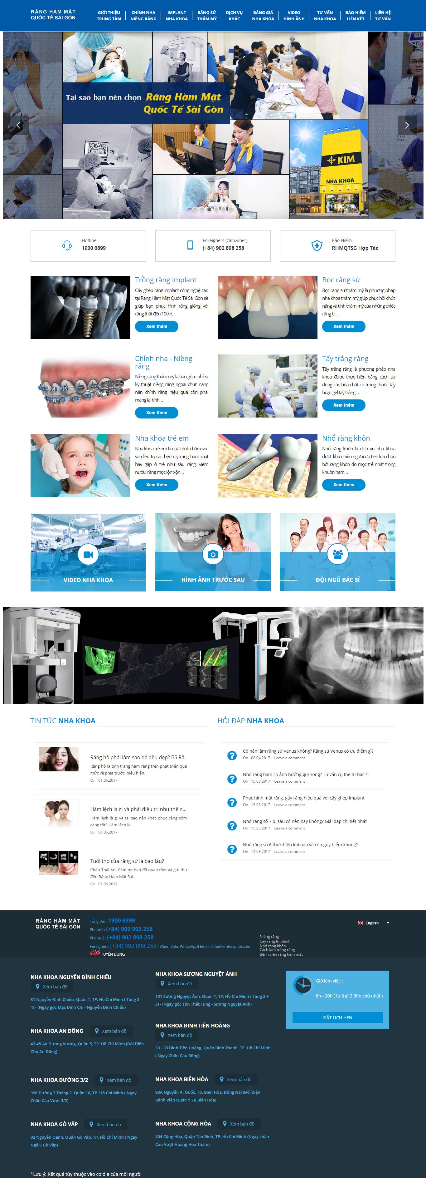 Thiết kế Web nha khoa benhvienranghammat.com.vn