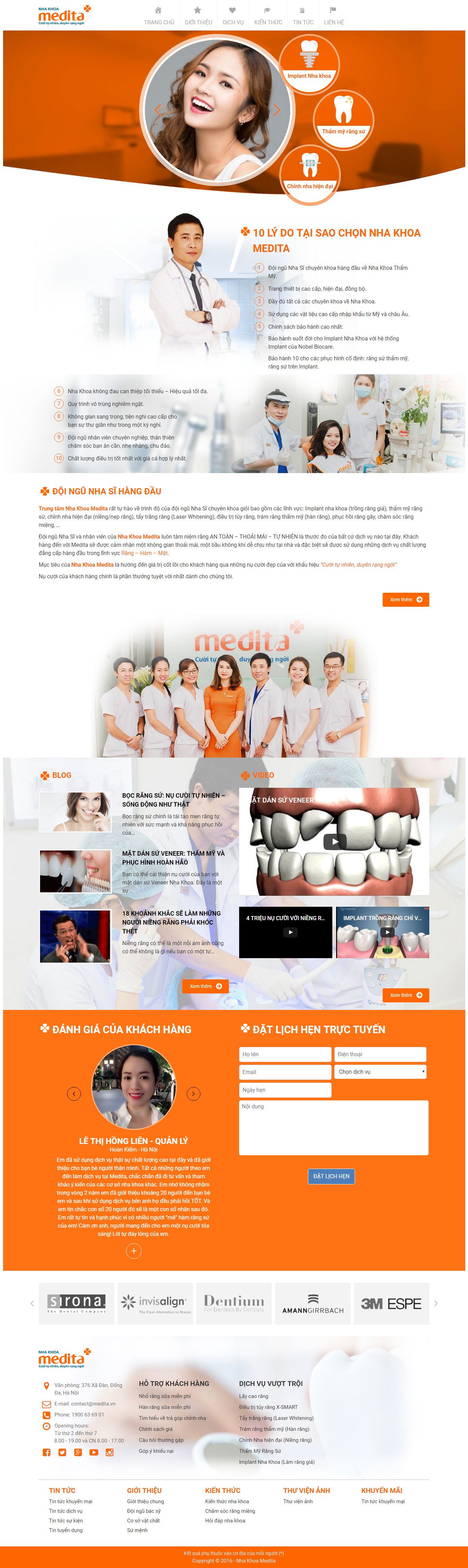 Thiết kế Web nha khoa nhakhoamedita.vn