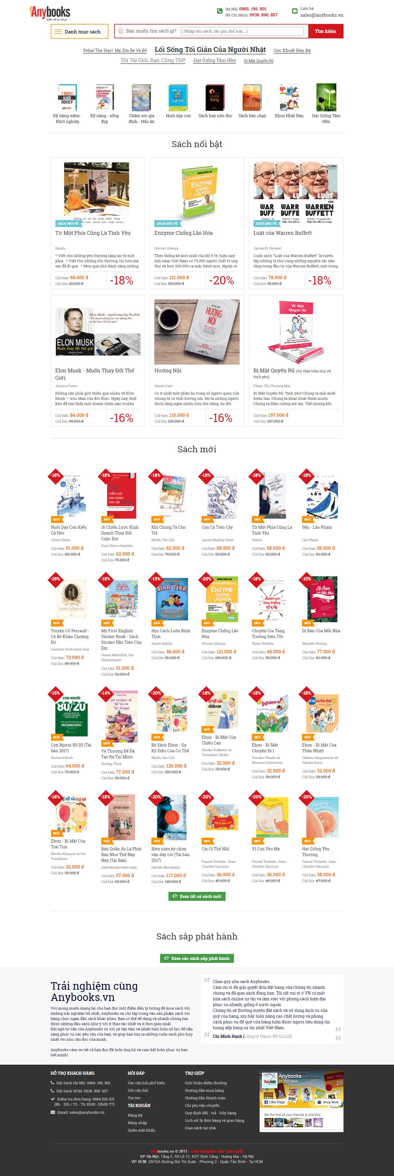 Thiết kế Web bán sách ebook anybooks.vn