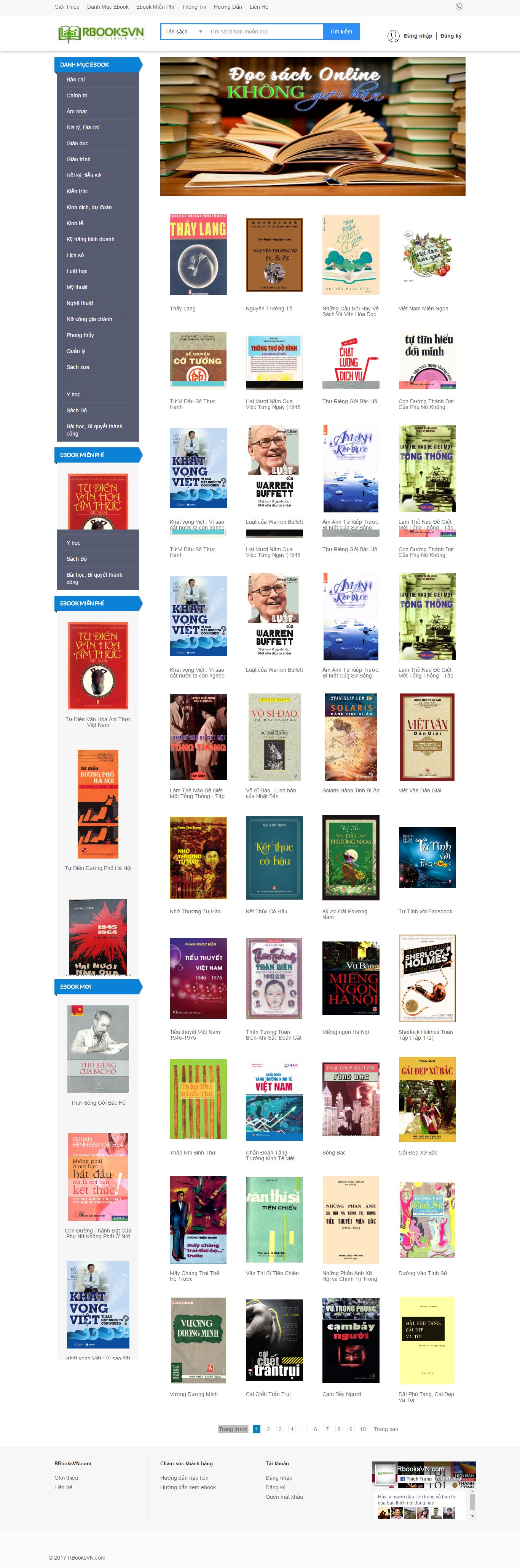 Thiết kế Web bán sách ebook rbooksvn.com