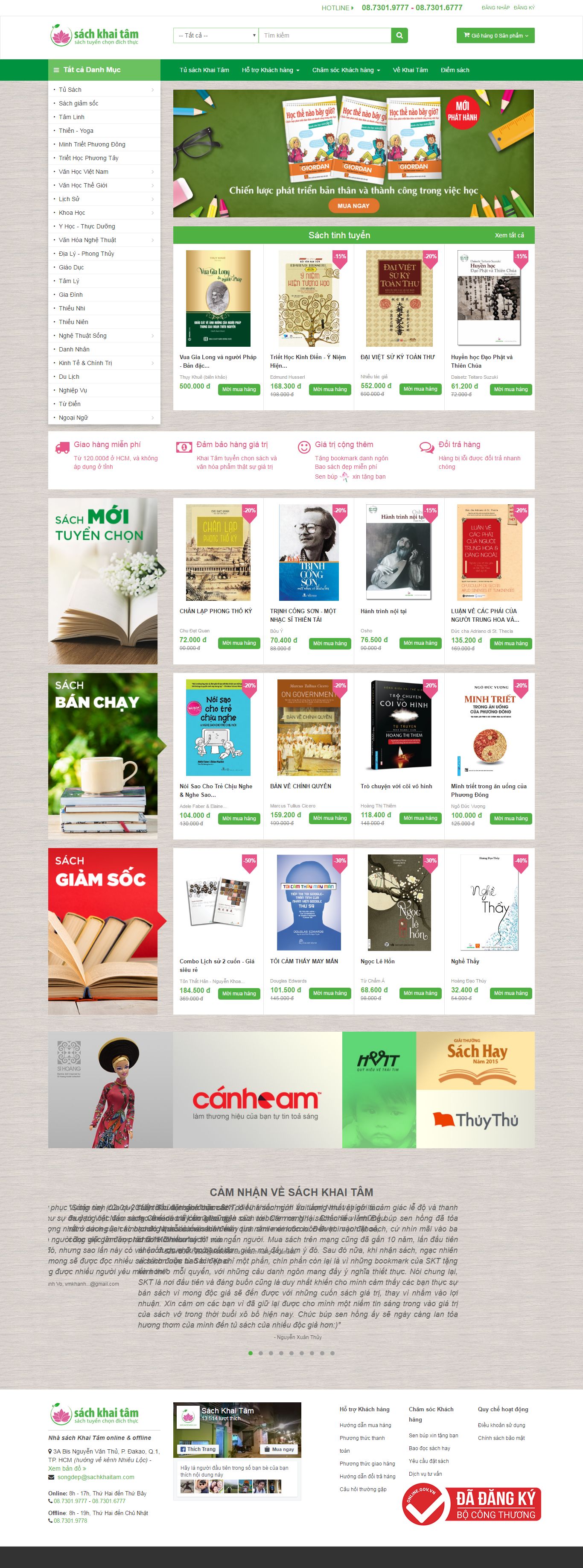 Thiết kế Web bán sách ebook sachkhaitam.com