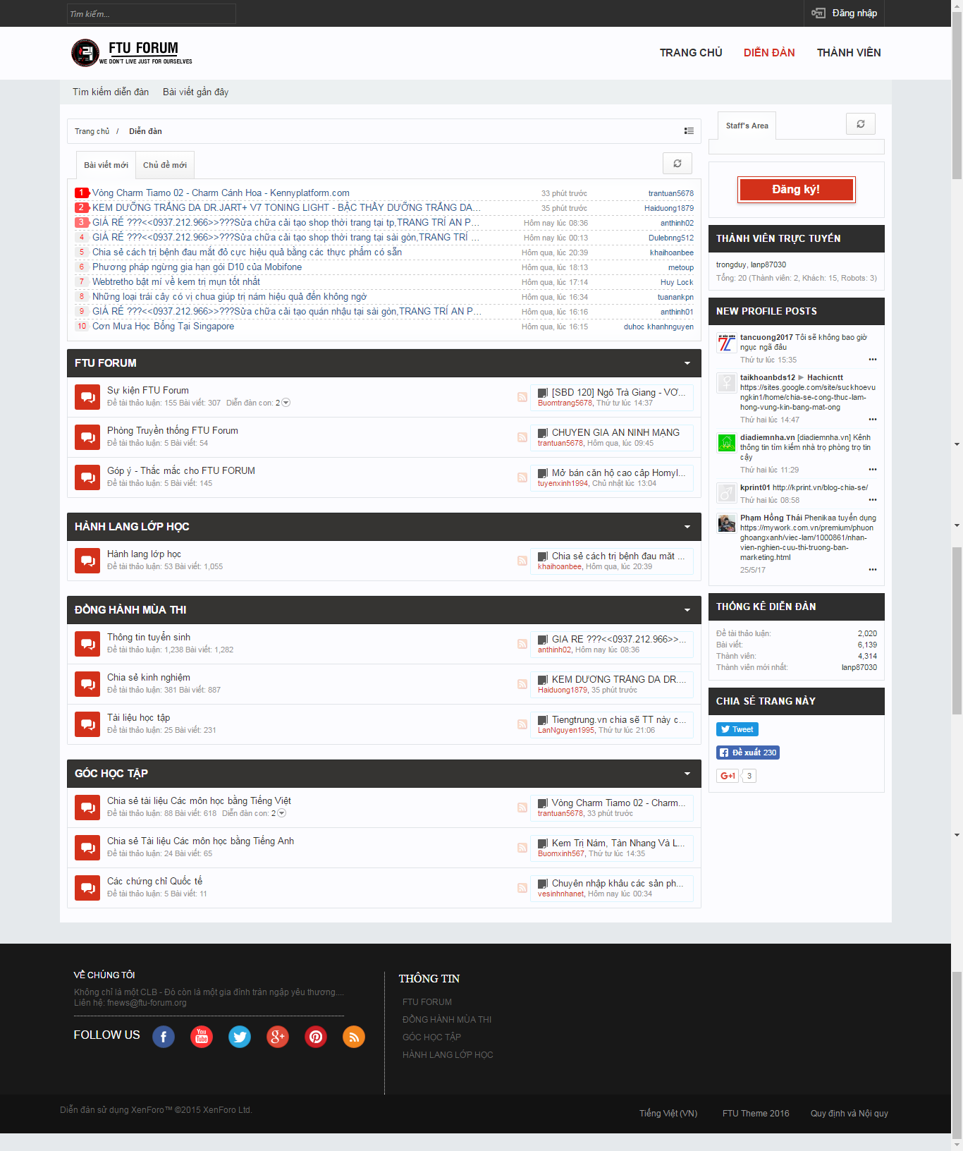 Thiết kế Web diễn đàn forum ftu-forum.org