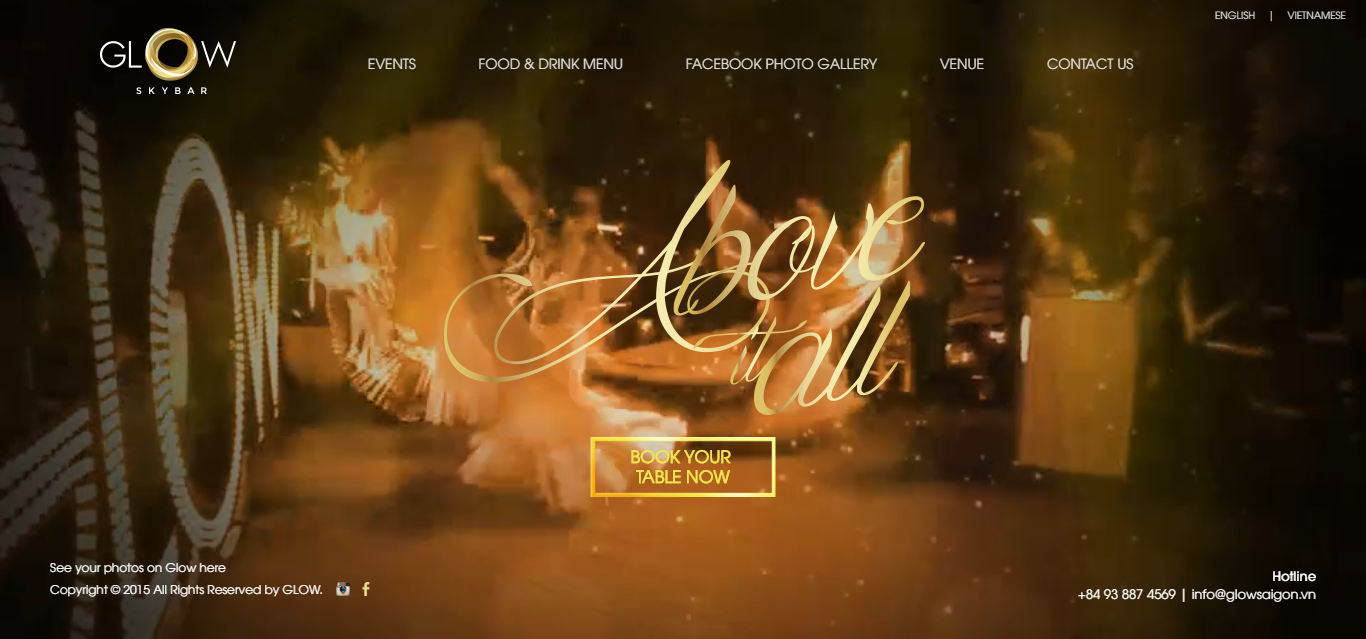 Thiết kế Web quán bar glowsaigon.vn