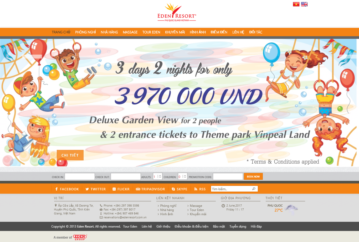 Thiết kế Web nghỉ dưỡng resort edenresort.com.vn