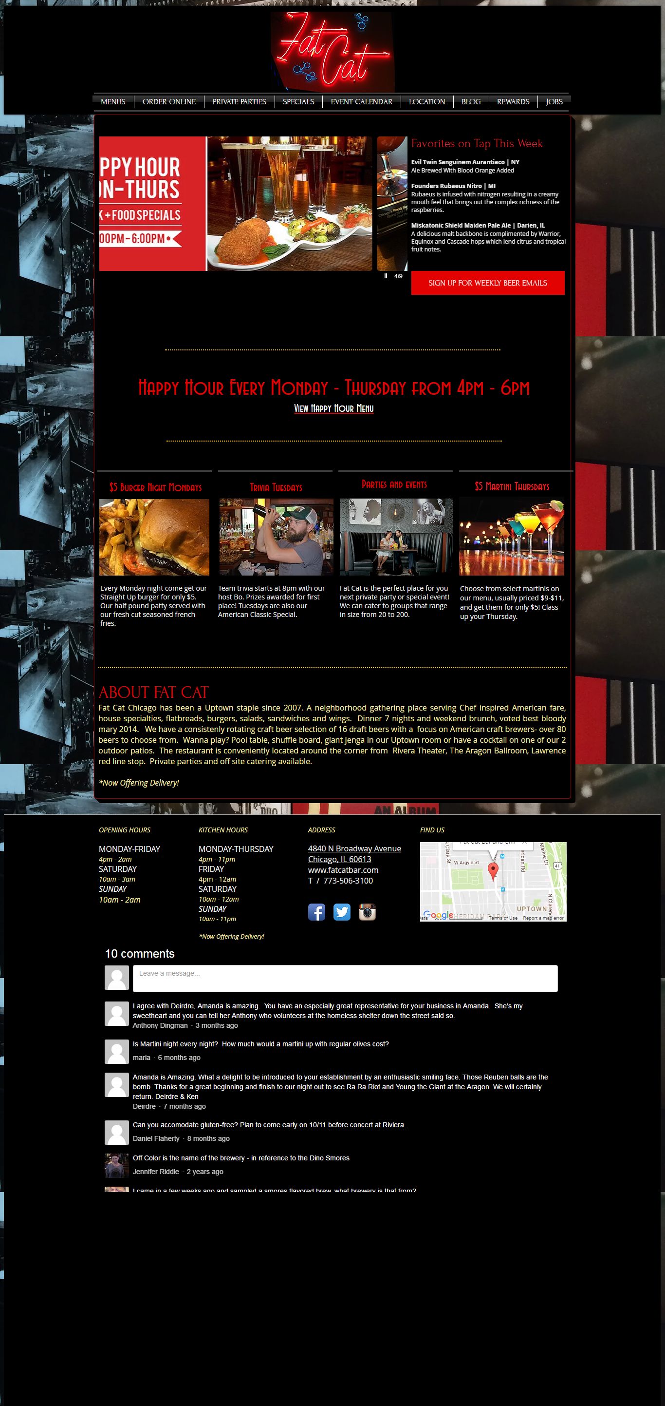 Thiết kế Web quán bar fatcatbar.com