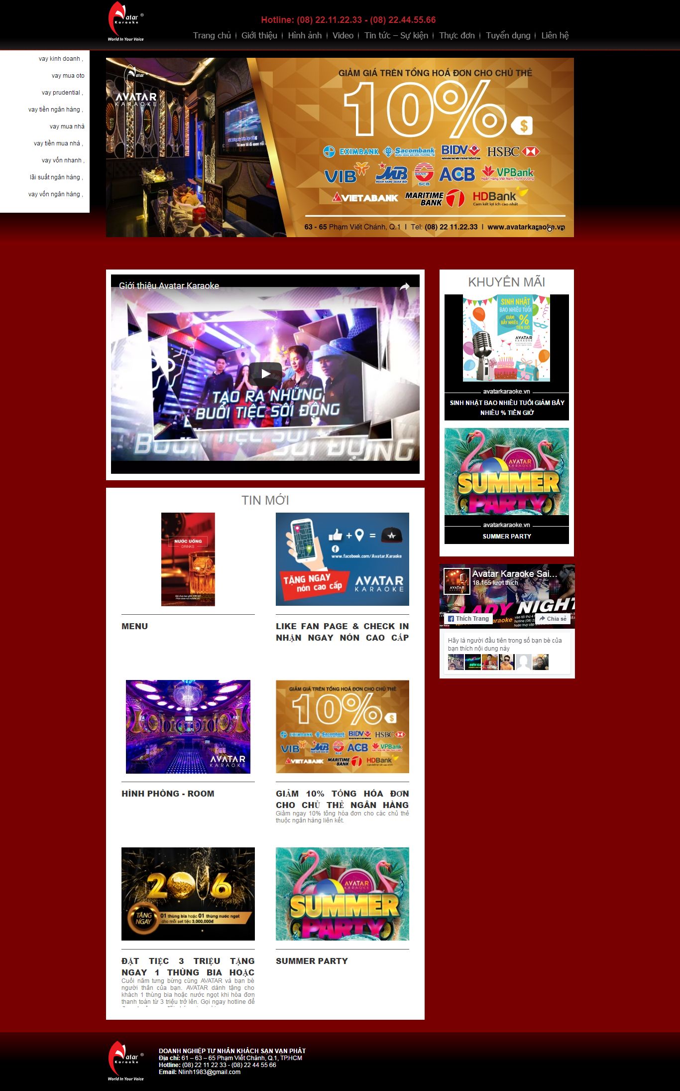 Thiết kế Web quán karaoke avatarkaraoke.vn