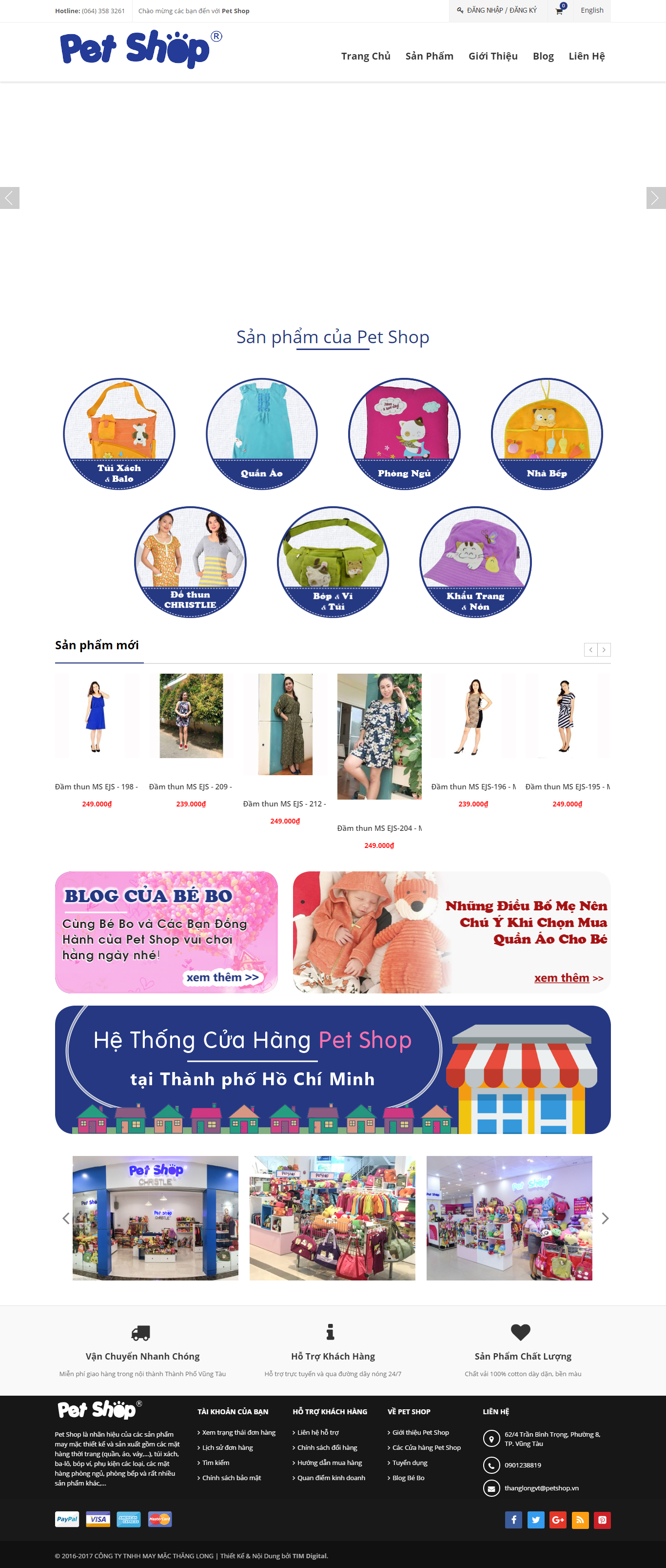 Thiết kế Web thú cưng petshop.vn