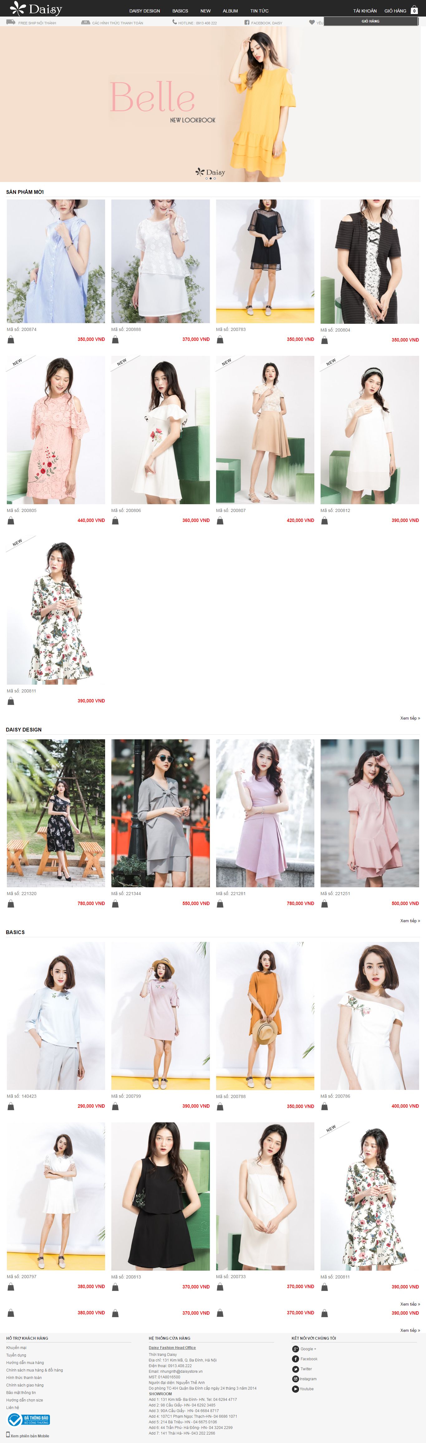 Thiết kế Web thời trang may mặc daisystore.vn
