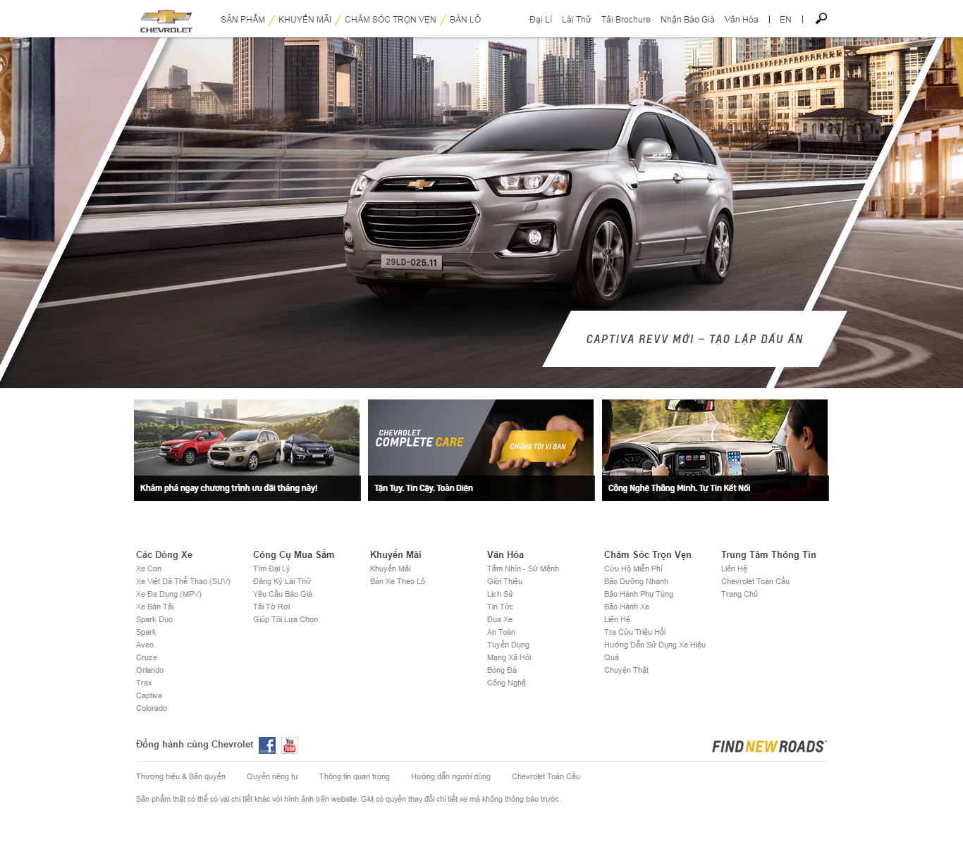 Thiết kế Web xe hơi Ô tô chevrolet.com.vn