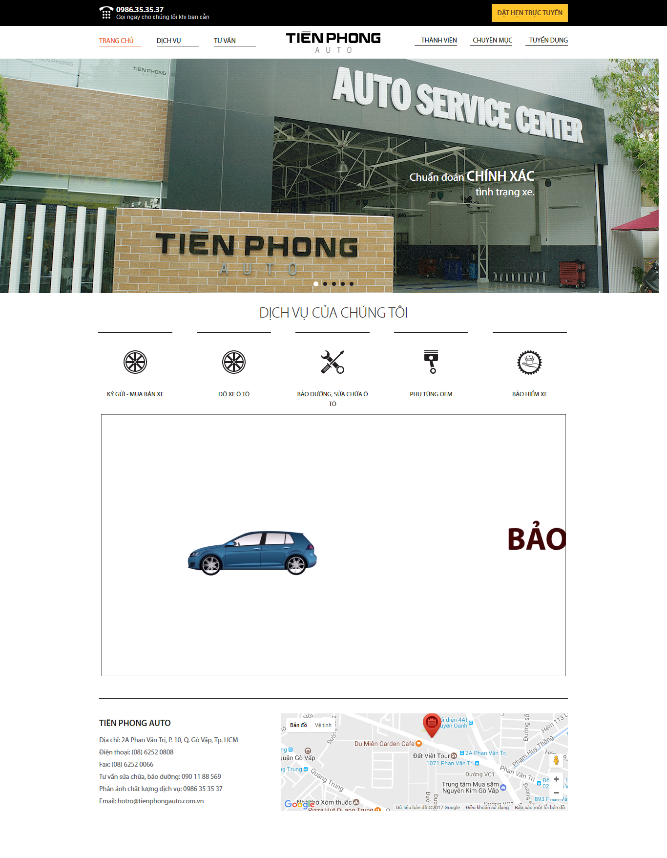 Thiết kế Web xe hơi Ô tô tienphongauto.com.vn