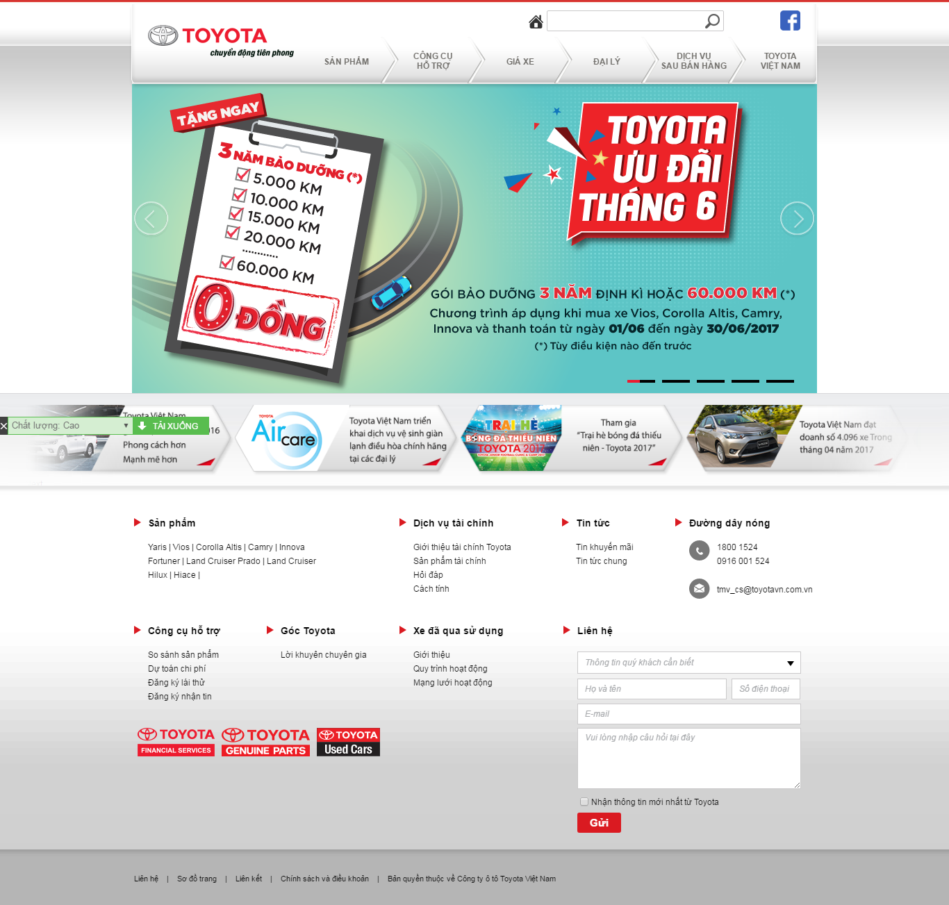 Thiết kế Web xe hơi Ô tô toyota.com.vn