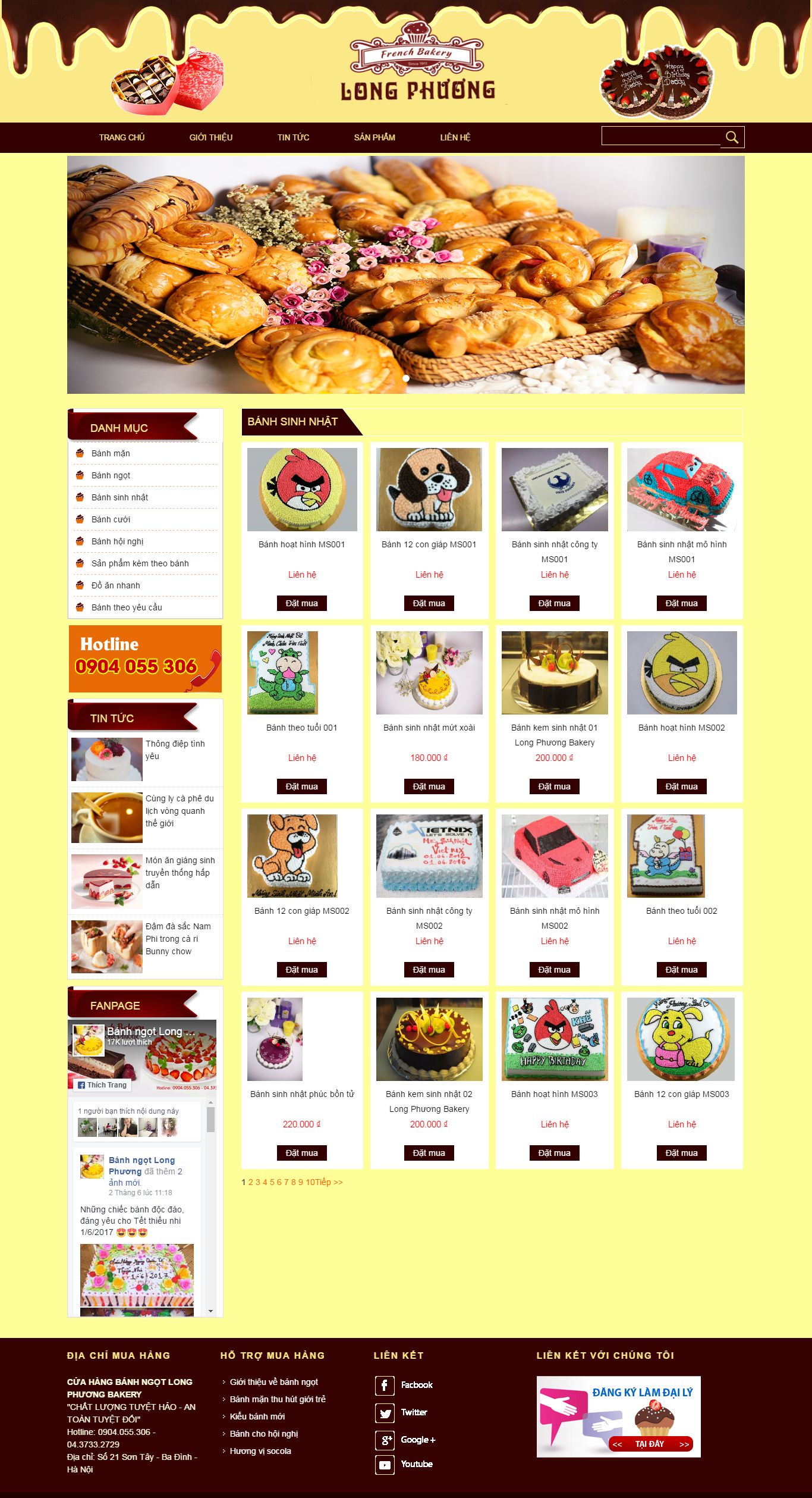 Thiết kế Web bánh sinh nhật banhkclongphuong.vn