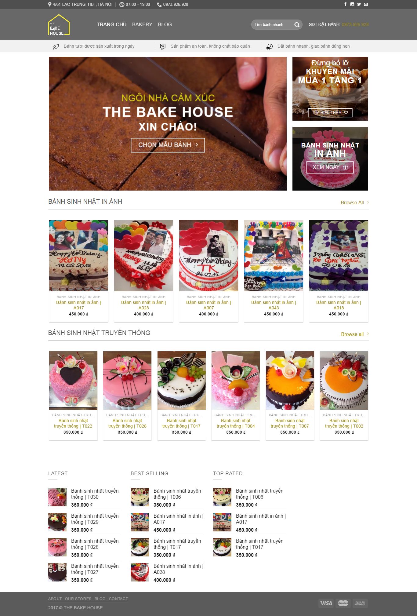 Thiết kế Web bánh sinh nhật thebakehouse.vn