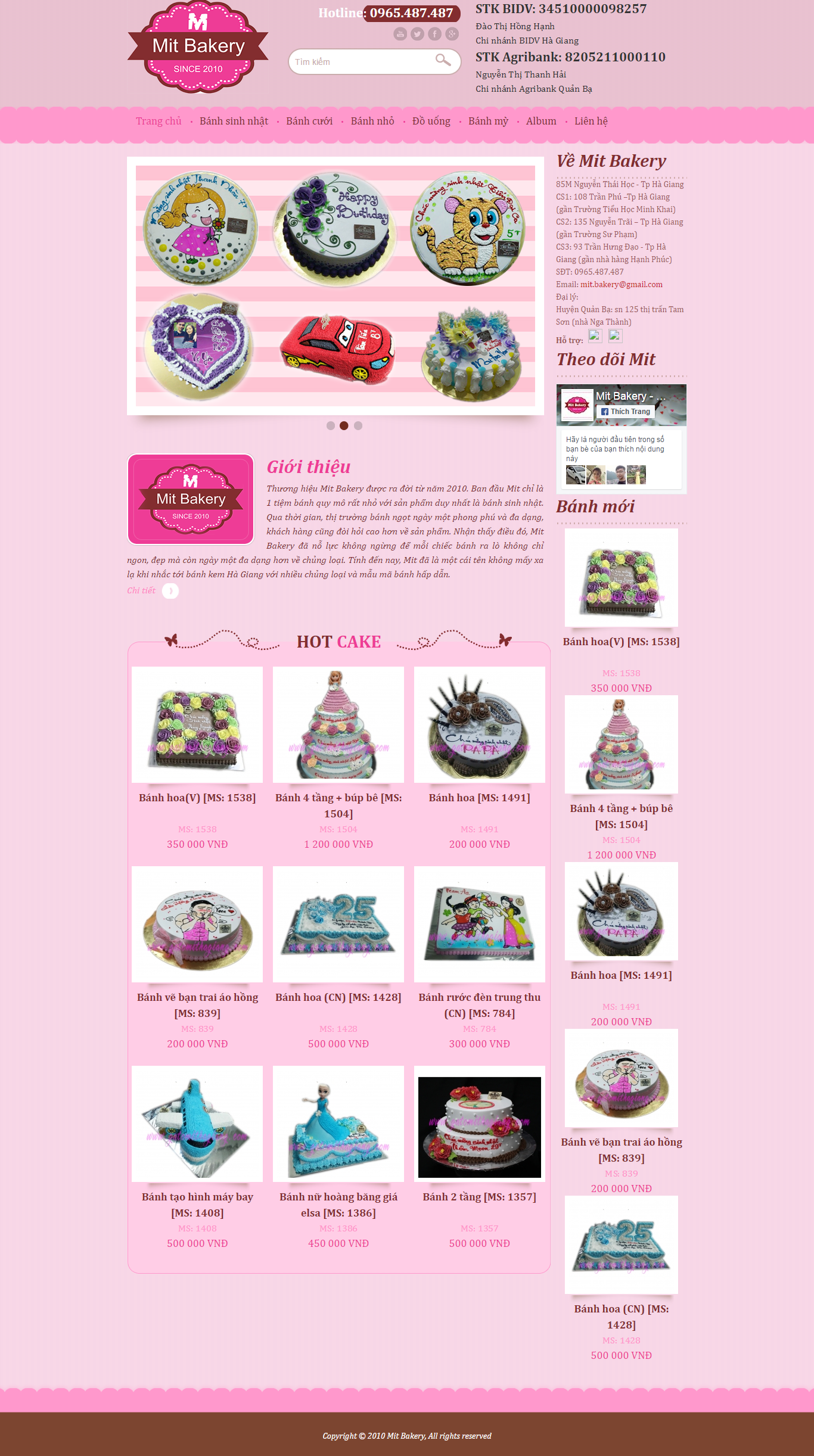 Thiết kế Web bánh sinh nhật gatomithagiang.com