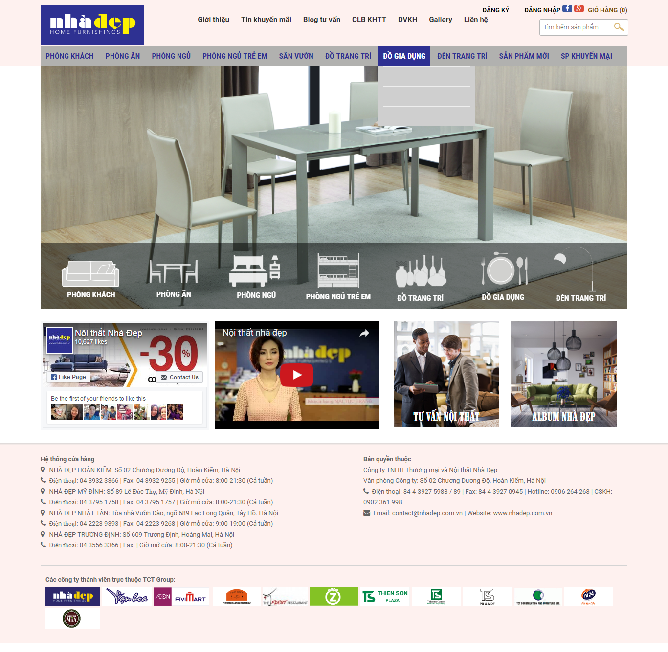 Thiết kế Web nội thất kiến trúc nhadep.com.vn