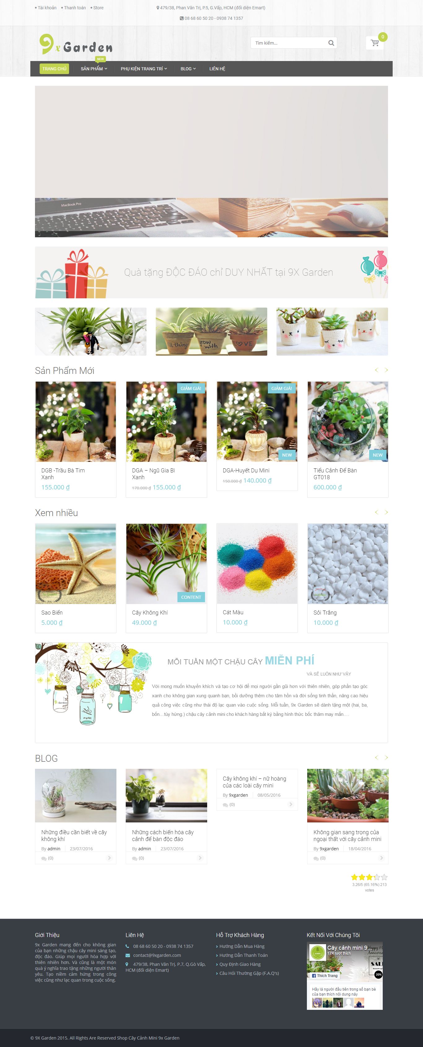 Thiết kế website shop cây cảnh 9x garden đẹp, chuyên nghiệp chuẩn SEO