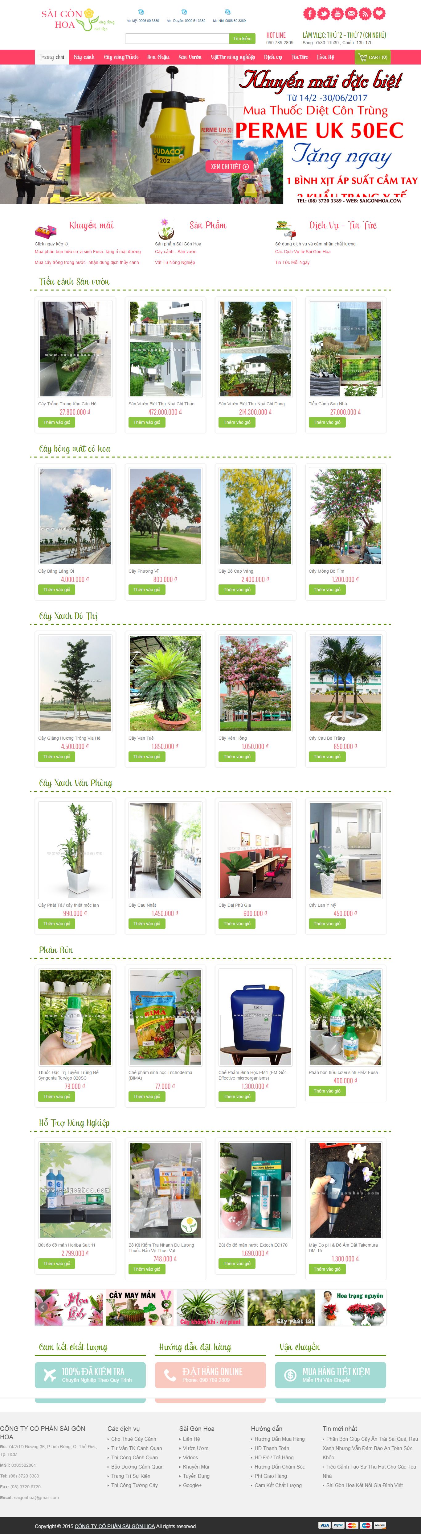 Thiết kế Web bán hoa điện hoa saigonhoa.com