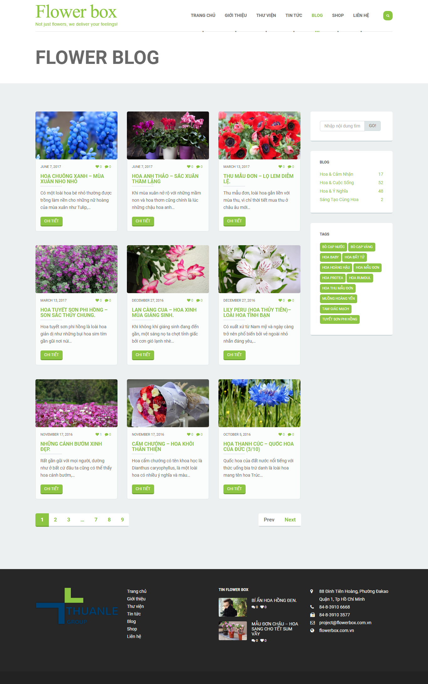Thiết kế Web bán hoa điện hoa blog.flowerbox.com.vn