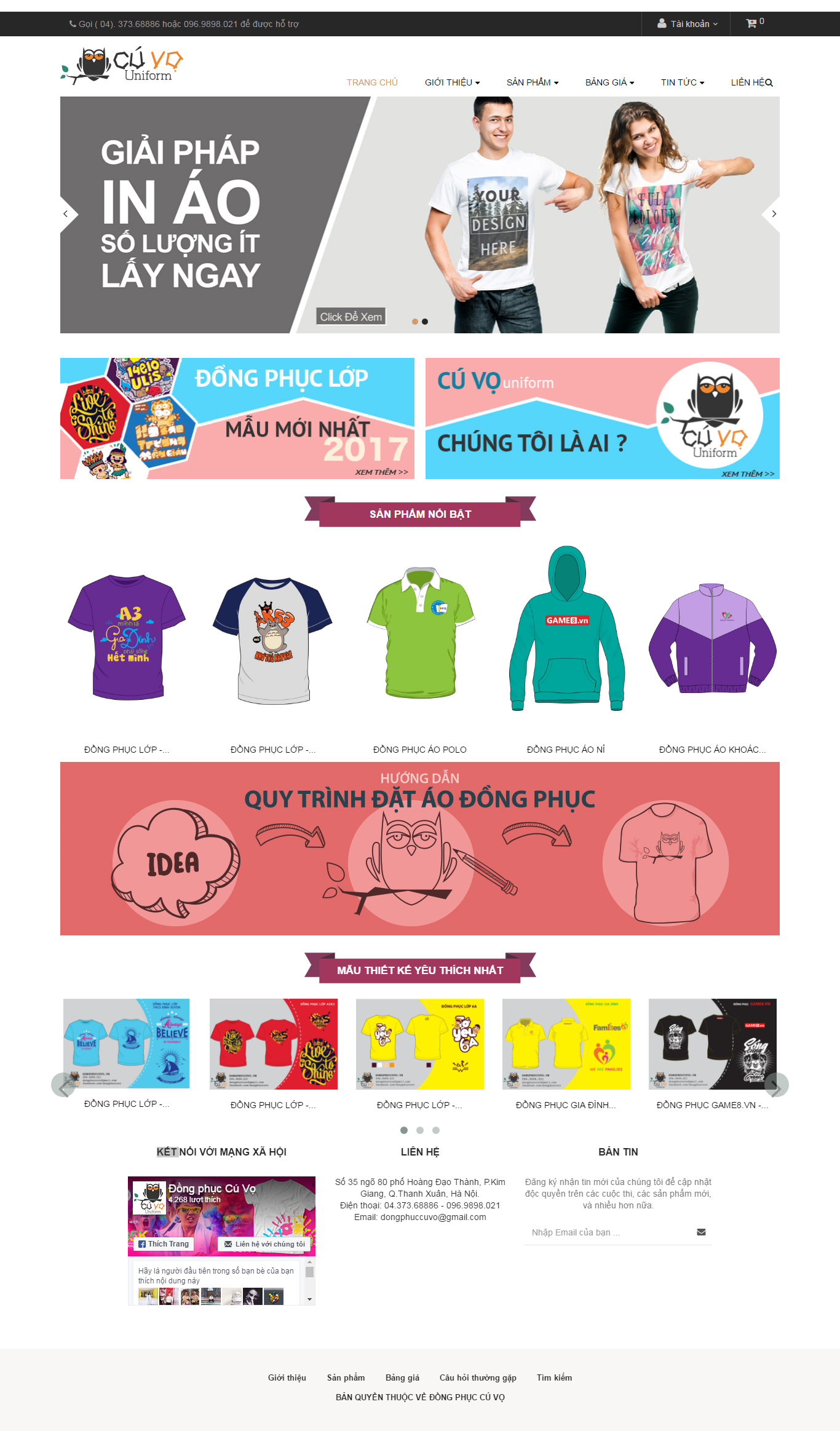 Thiết kế Web đồng phục may mặc dongphuccuvo.vn