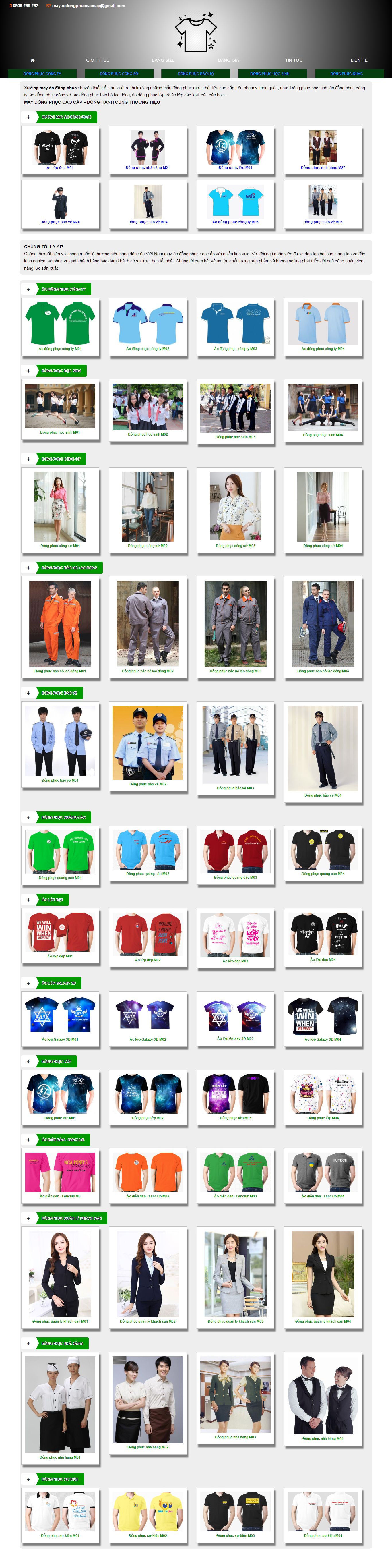 Thiết kế Web đồng phục may mặc maydongphuccaocap.com