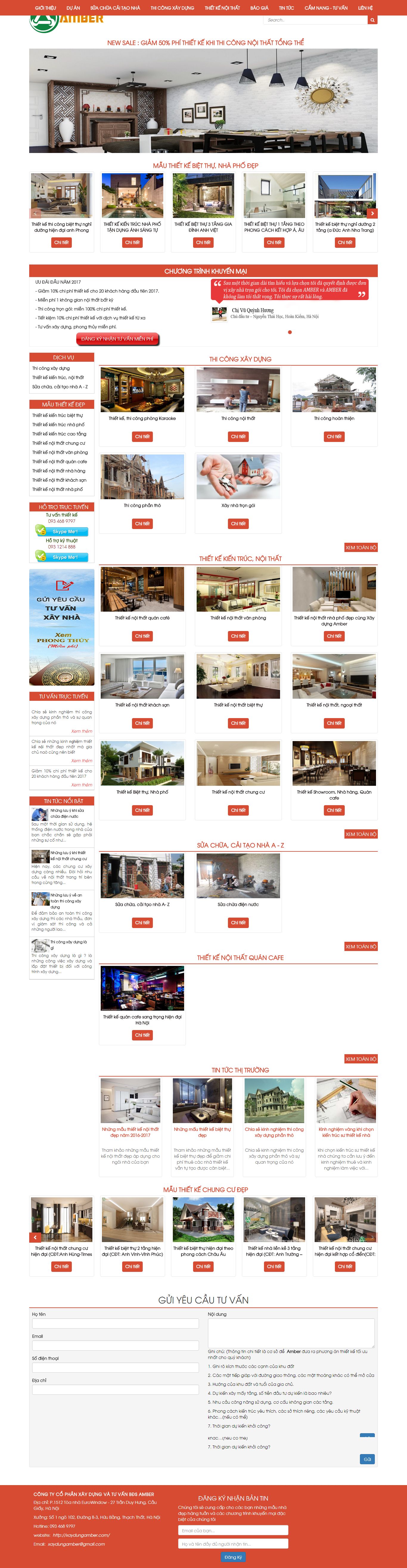 Thiết kế Web sửa chữa nhà xaydungamber.com