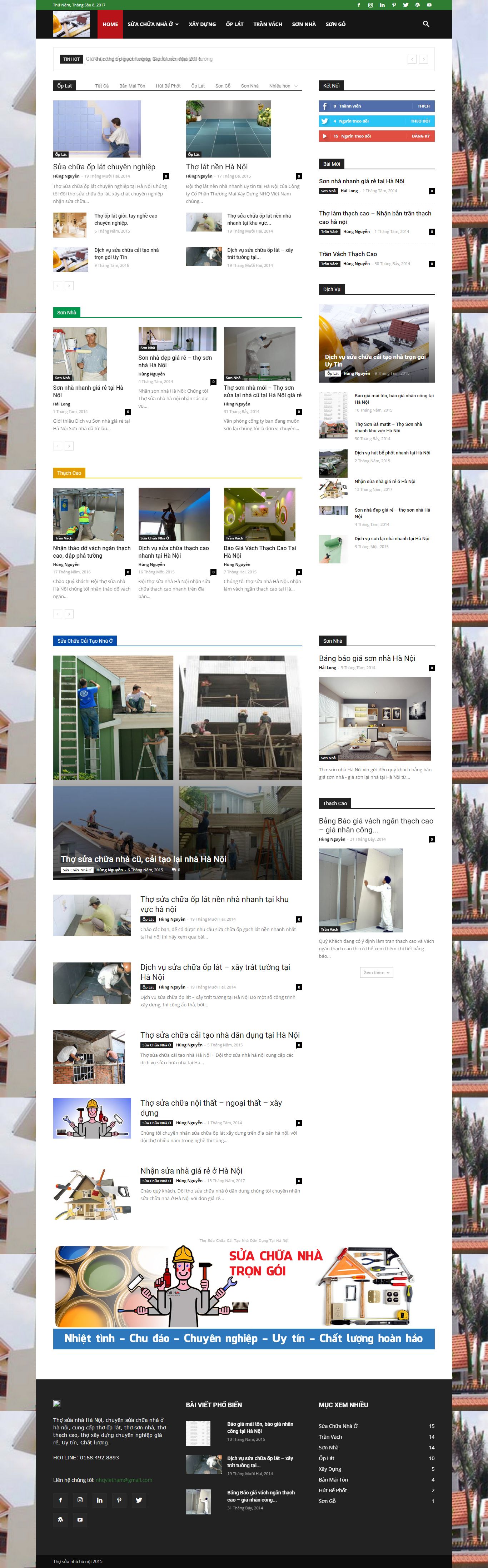 Thiết kế Web sửa chữa nhà thosuanhahanoi.com