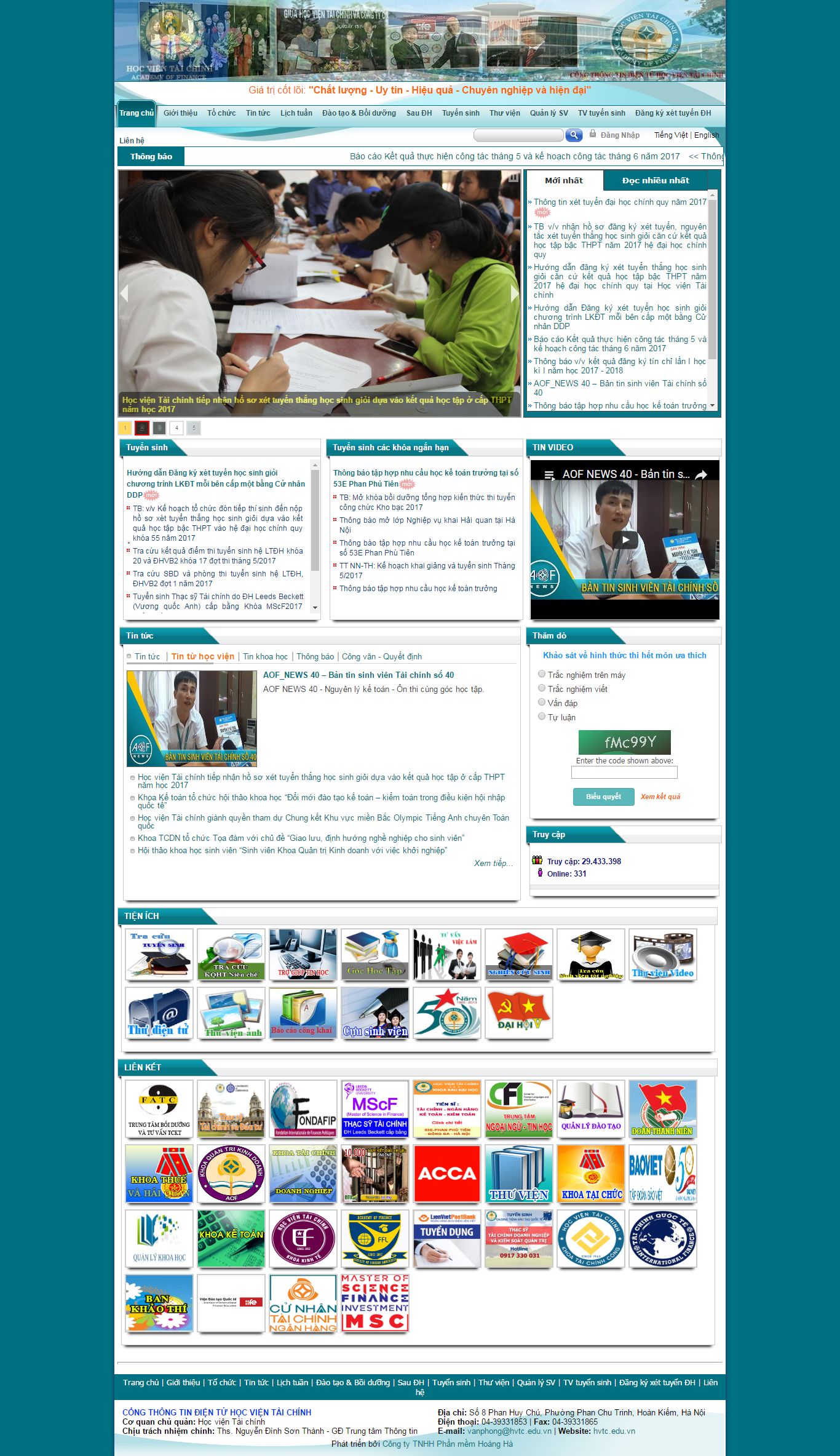 Thiết kế Web tài chính cho vay hvtc.edu.vn