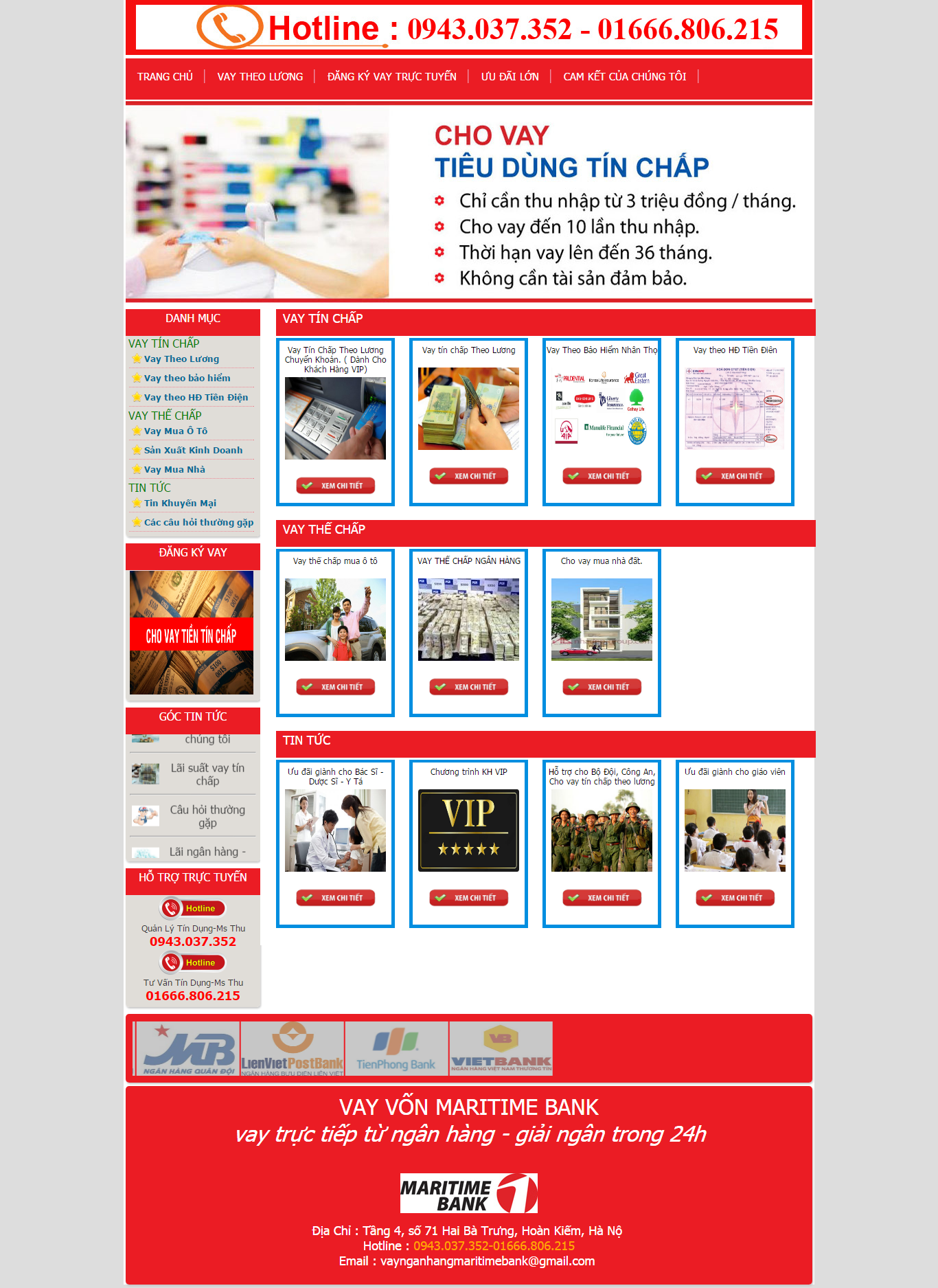 Thiết kế Web tài chính cho vay vayvonnganhangmaritimebank.com