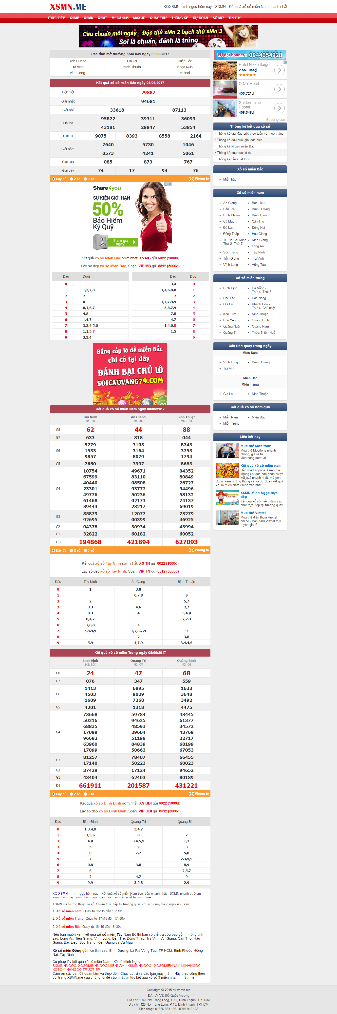 Thiết kế Web kết quả xổ số xsmn.me