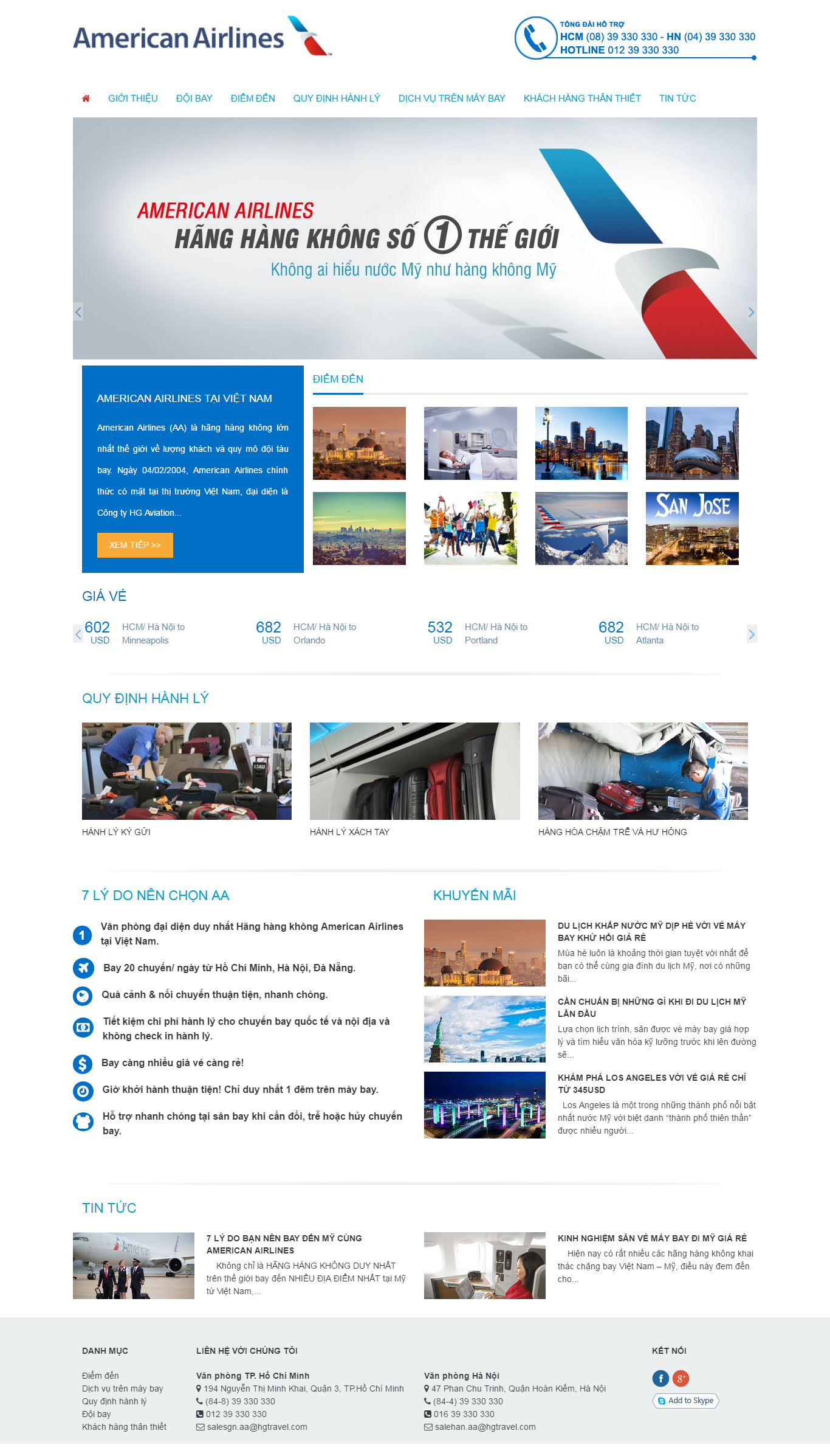 Thiết kế Web vé máy bay travel hangkhongmy.vn