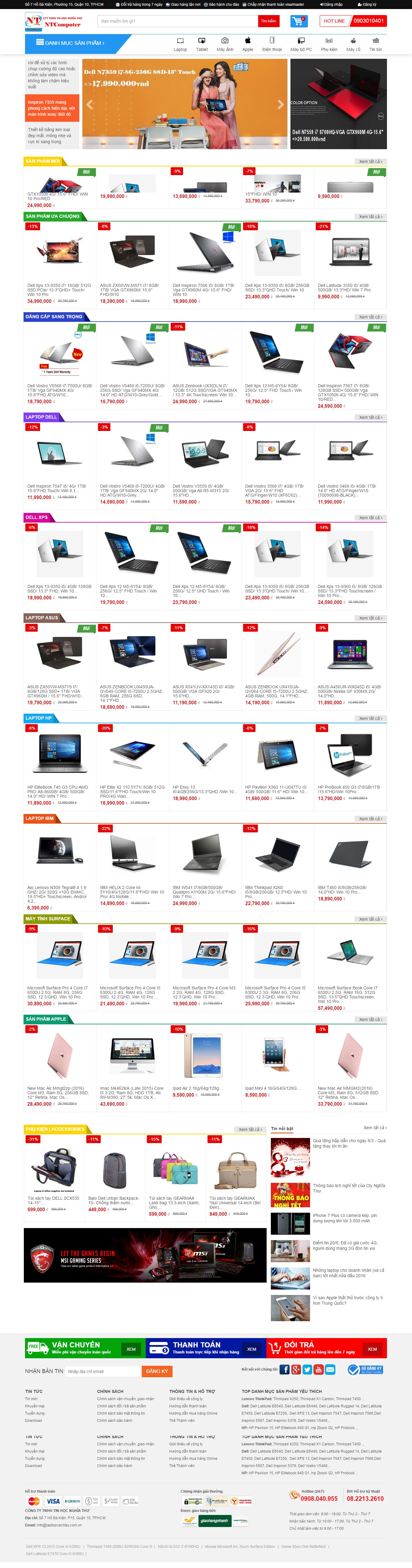 Thiết kế Web bán máy tính laptop laptopxachtay.com.vn